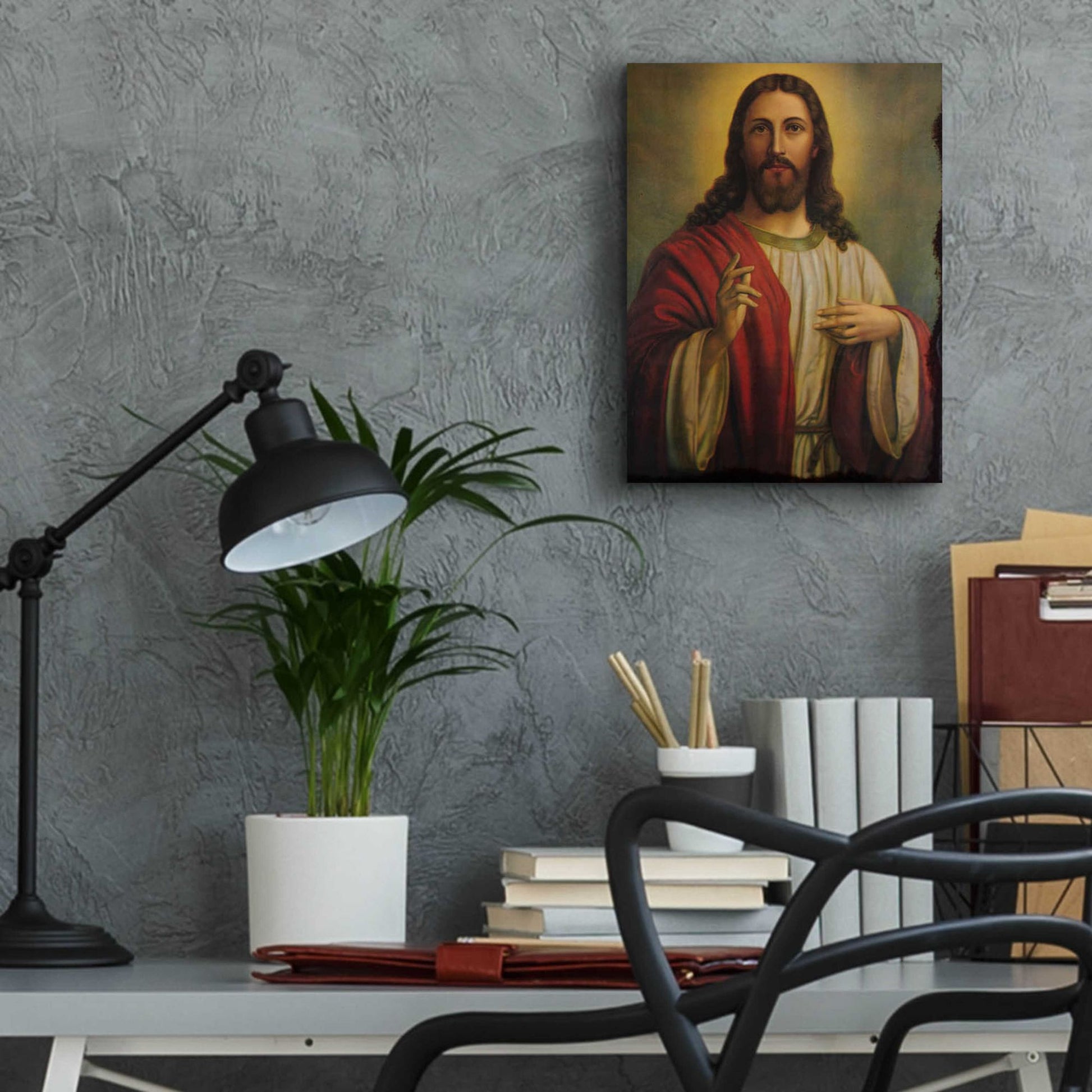 Epic Art 'Jesus' by Epic Portfolio, Acrylic Glass Wall Art,12x16
