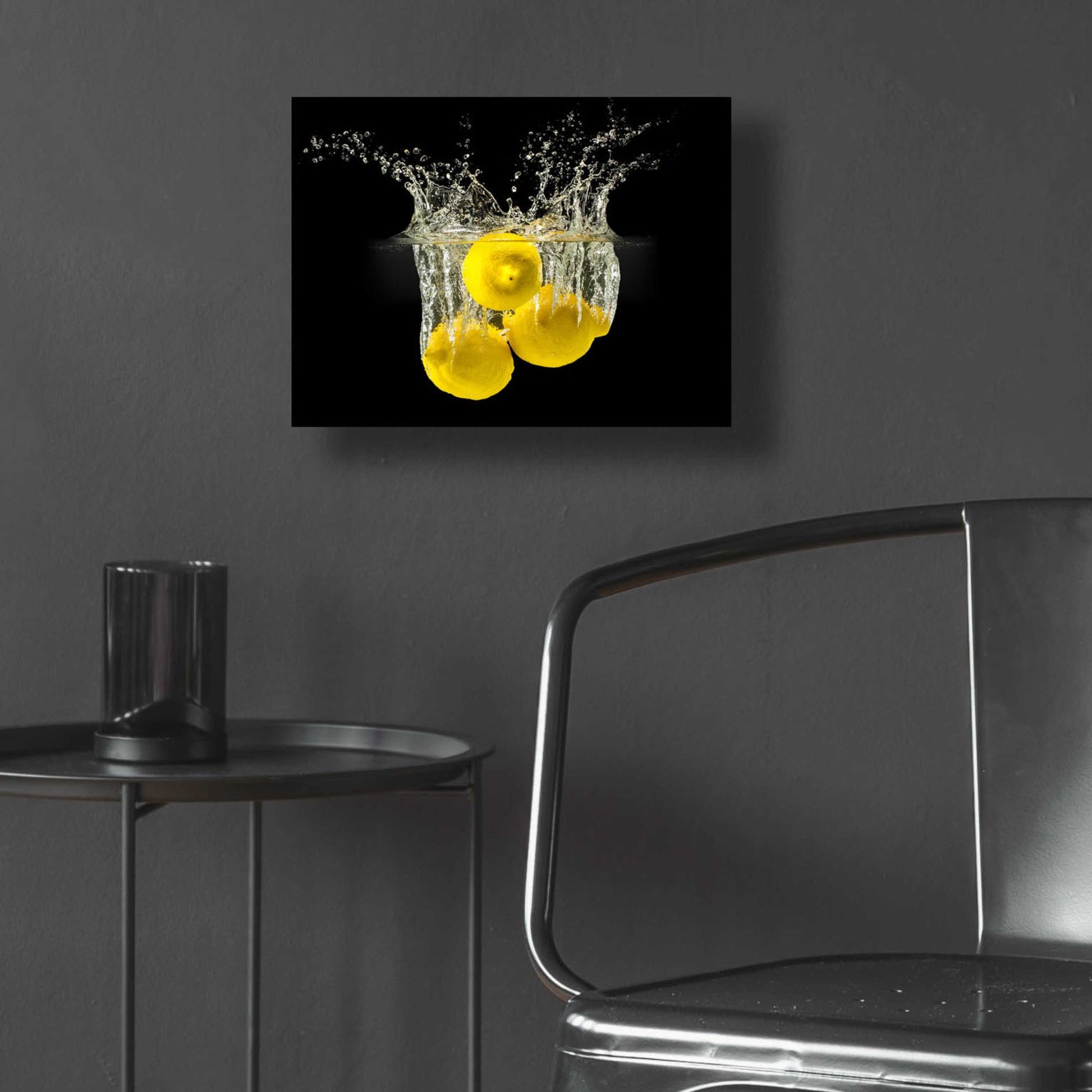 Epic Art 'Lemon Splash' by Epic Portfolio, Acrylic Glass Wall Art,16x12