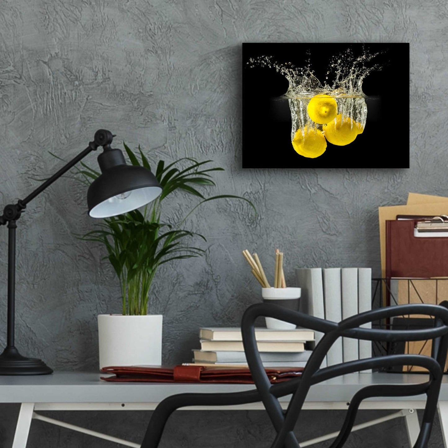 Epic Art 'Lemon Splash' by Epic Portfolio, Acrylic Glass Wall Art,16x12