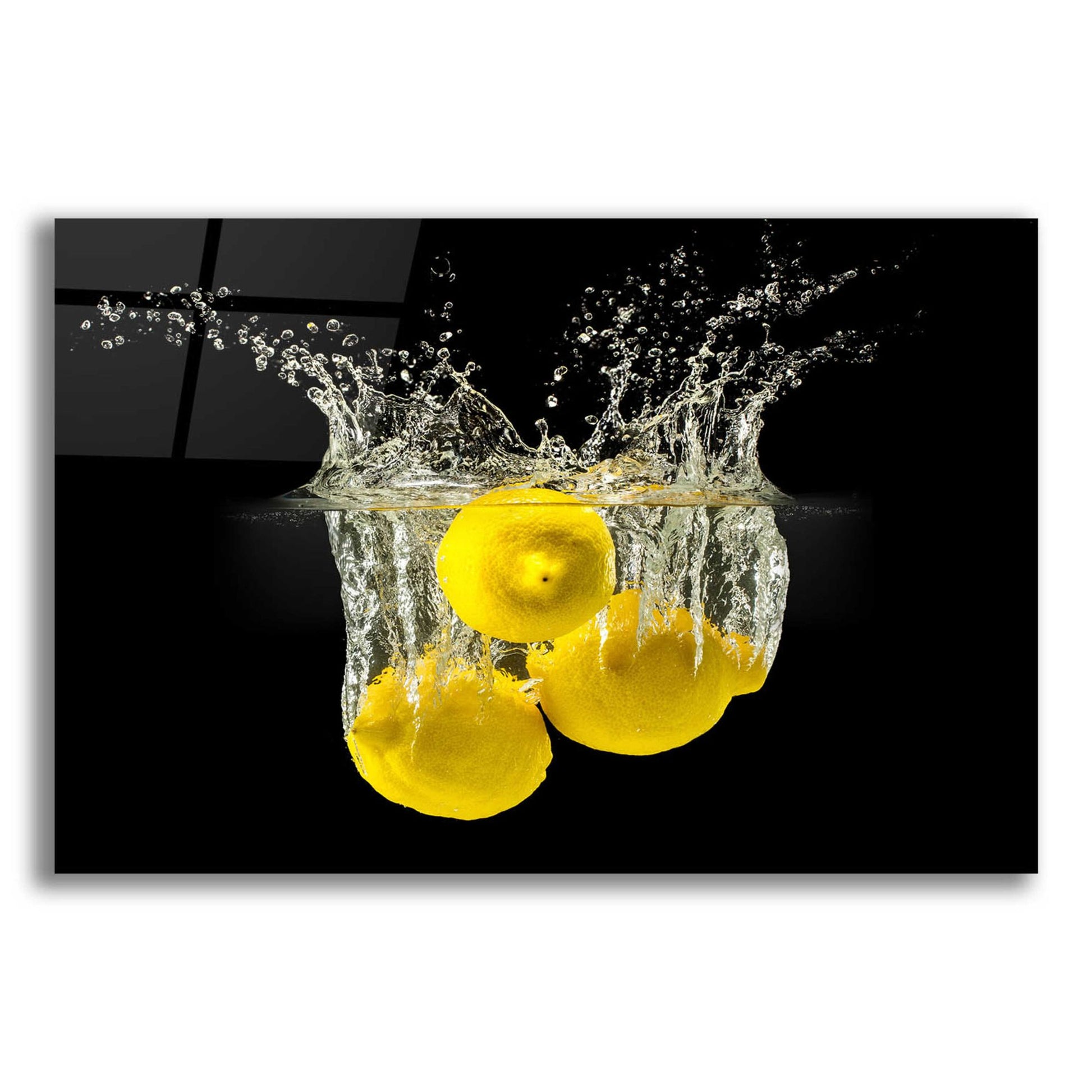 Epic Art 'Lemon Splash' by Epic Portfolio, Acrylic Glass Wall Art,16x12