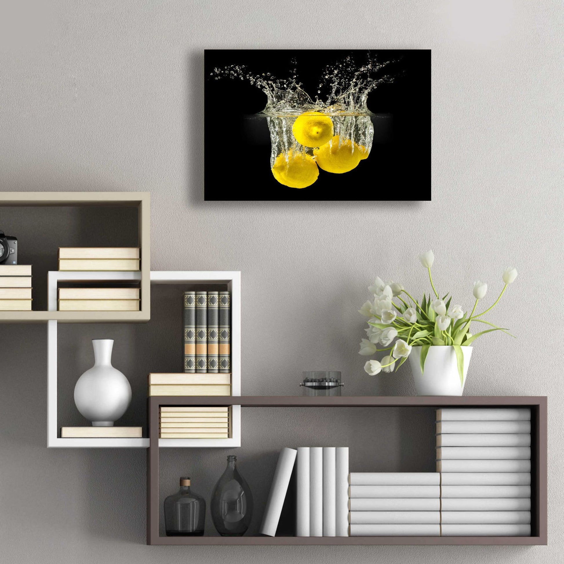 Epic Art 'Lemon Splash' by Epic Portfolio, Acrylic Glass Wall Art,24x16