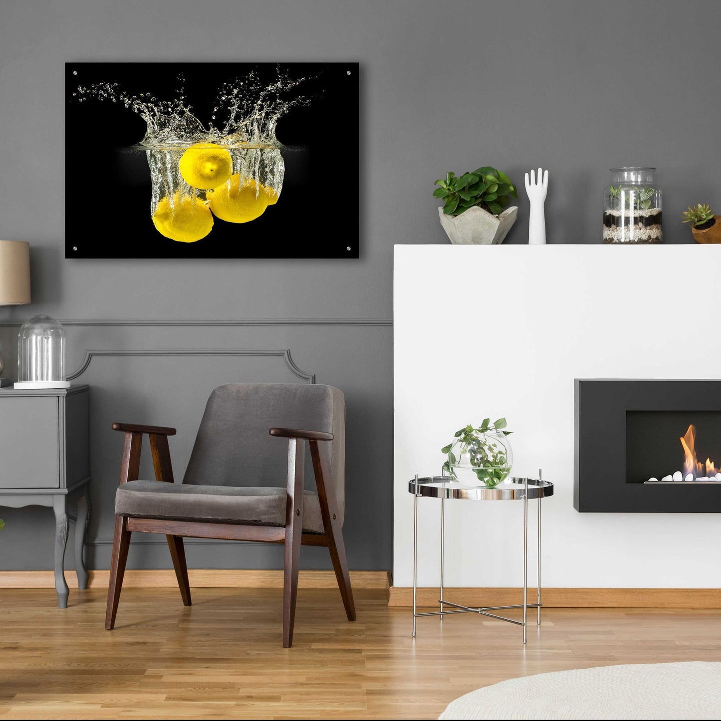 Epic Art 'Lemon Splash' by Epic Portfolio, Acrylic Glass Wall Art,36x24