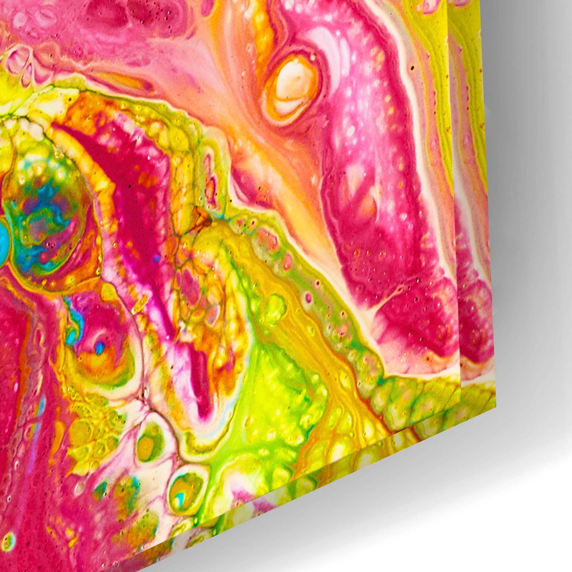 Epic Art 'Liquid Pour Yellow' by Epic Portfolio, Acrylic Glass Wall Art,24x16