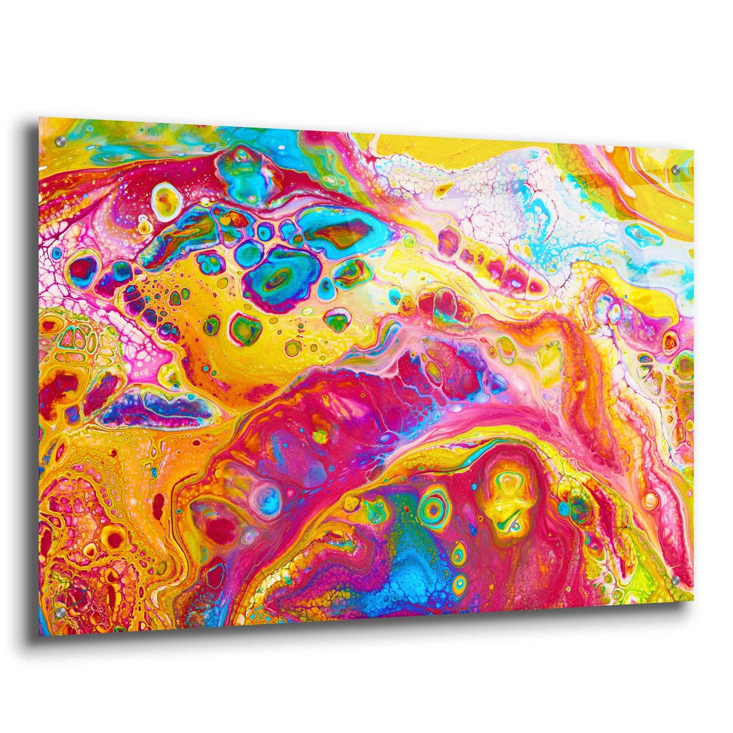 Epic Art 'Liquid Pour Yellow' by Epic Portfolio, Acrylic Glass Wall Art,36x24