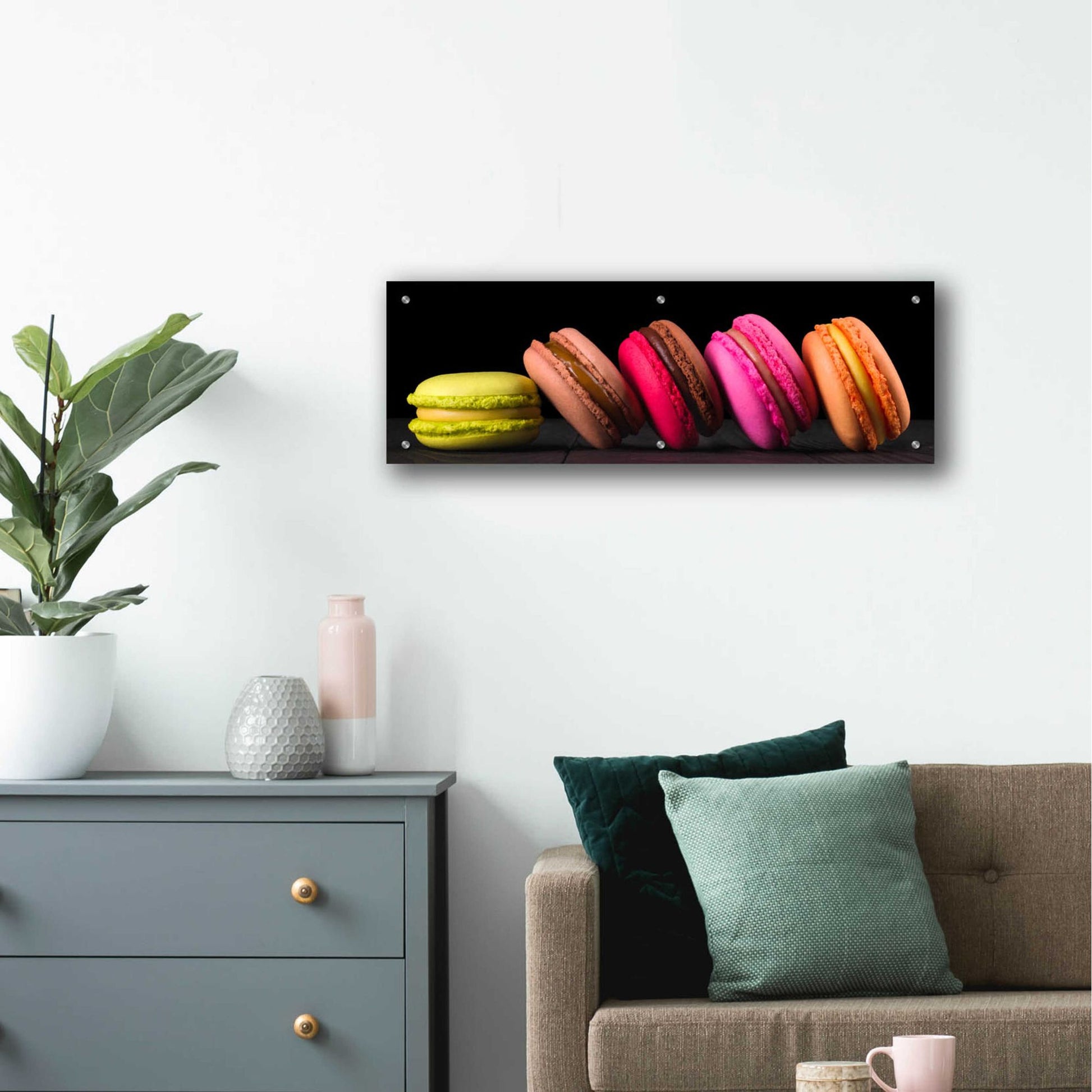 Epic Art 'Mama's Kitchen - Macroon' by Epic Portfolio, Acrylic Glass Wall Art,36x12