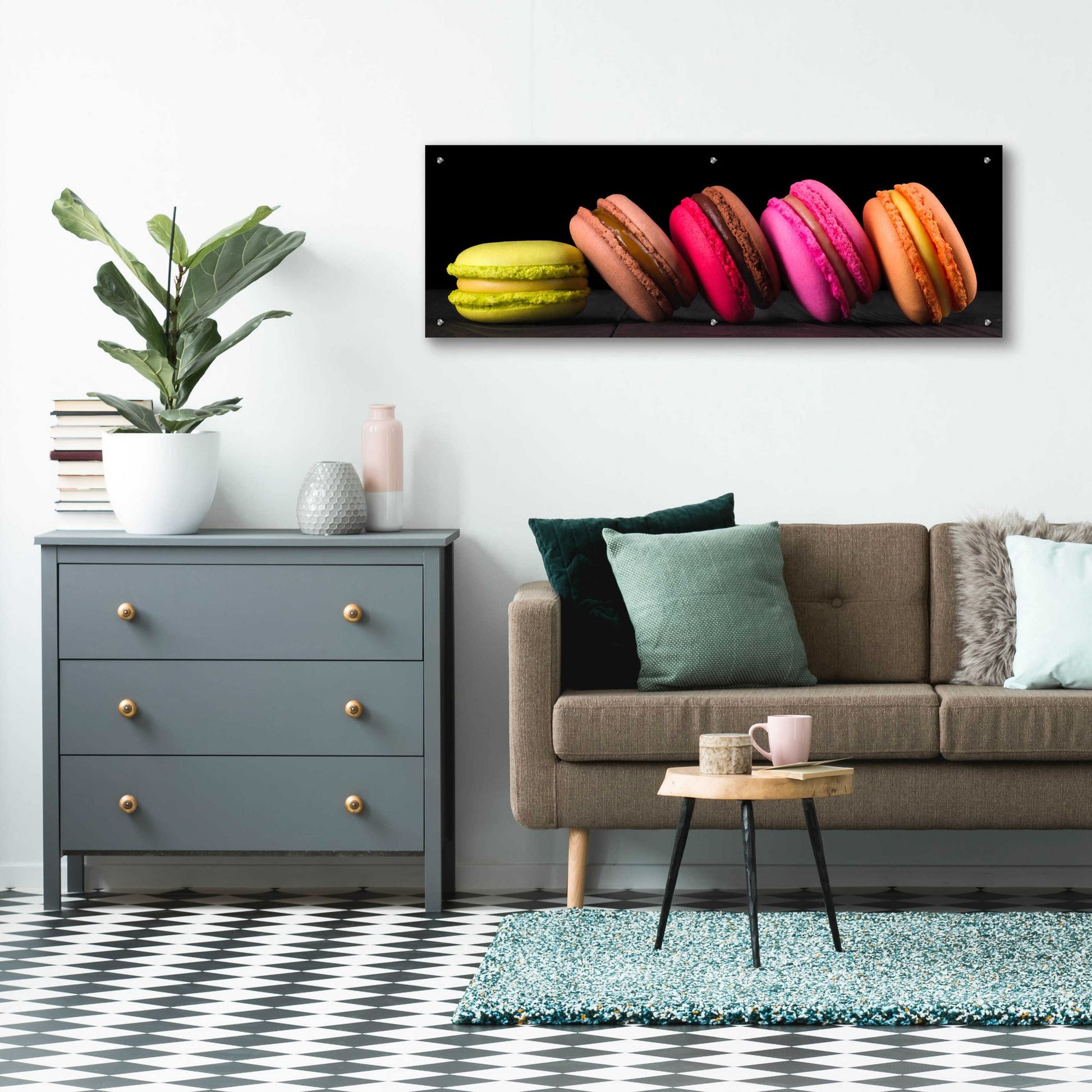 Epic Art 'Mama's Kitchen - Macroon' by Epic Portfolio, Acrylic Glass Wall Art,48x16