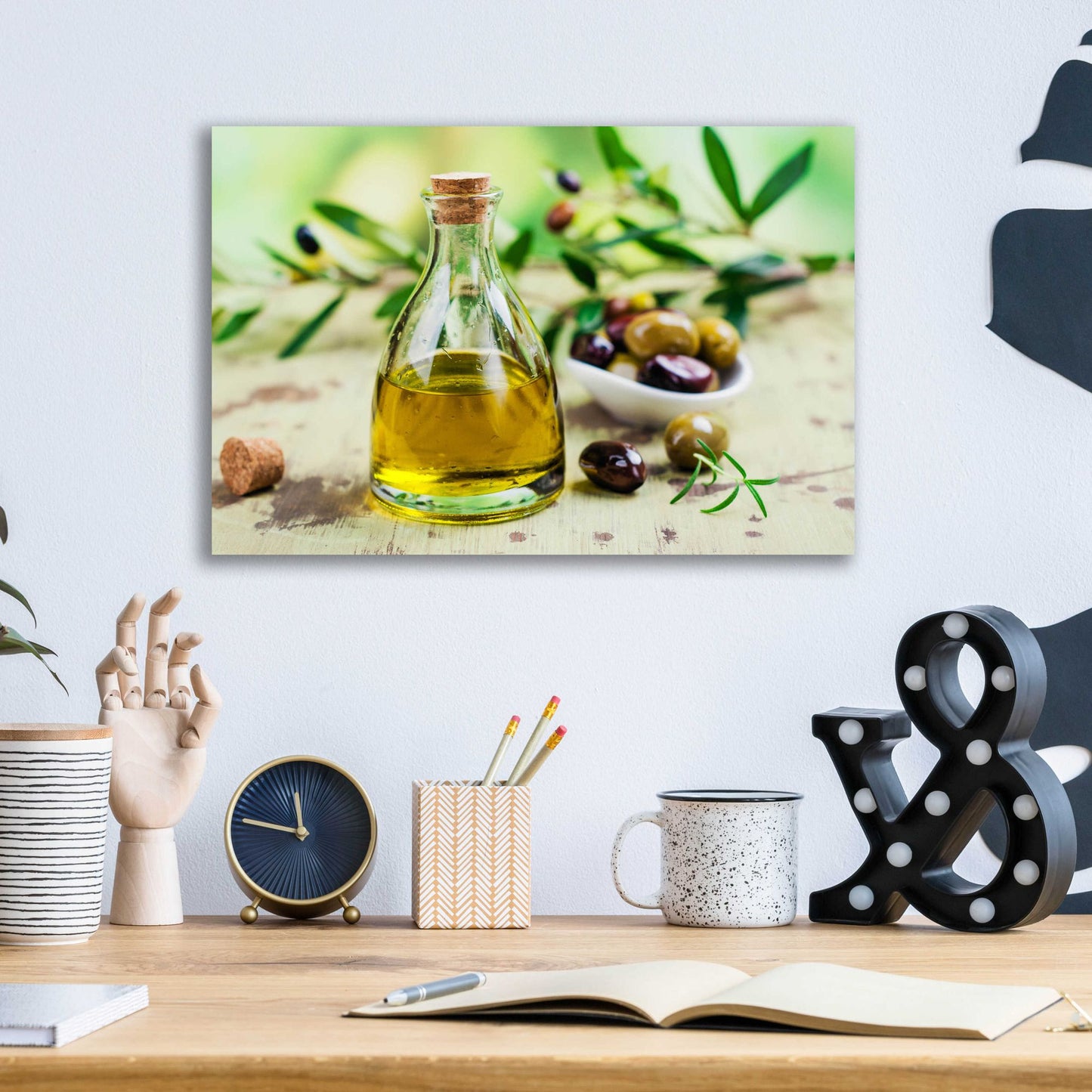 Epic Art 'Mama's Kitchen - Olive Oil' by Epic Portfolio, Acrylic Glass Wall Art,16x12