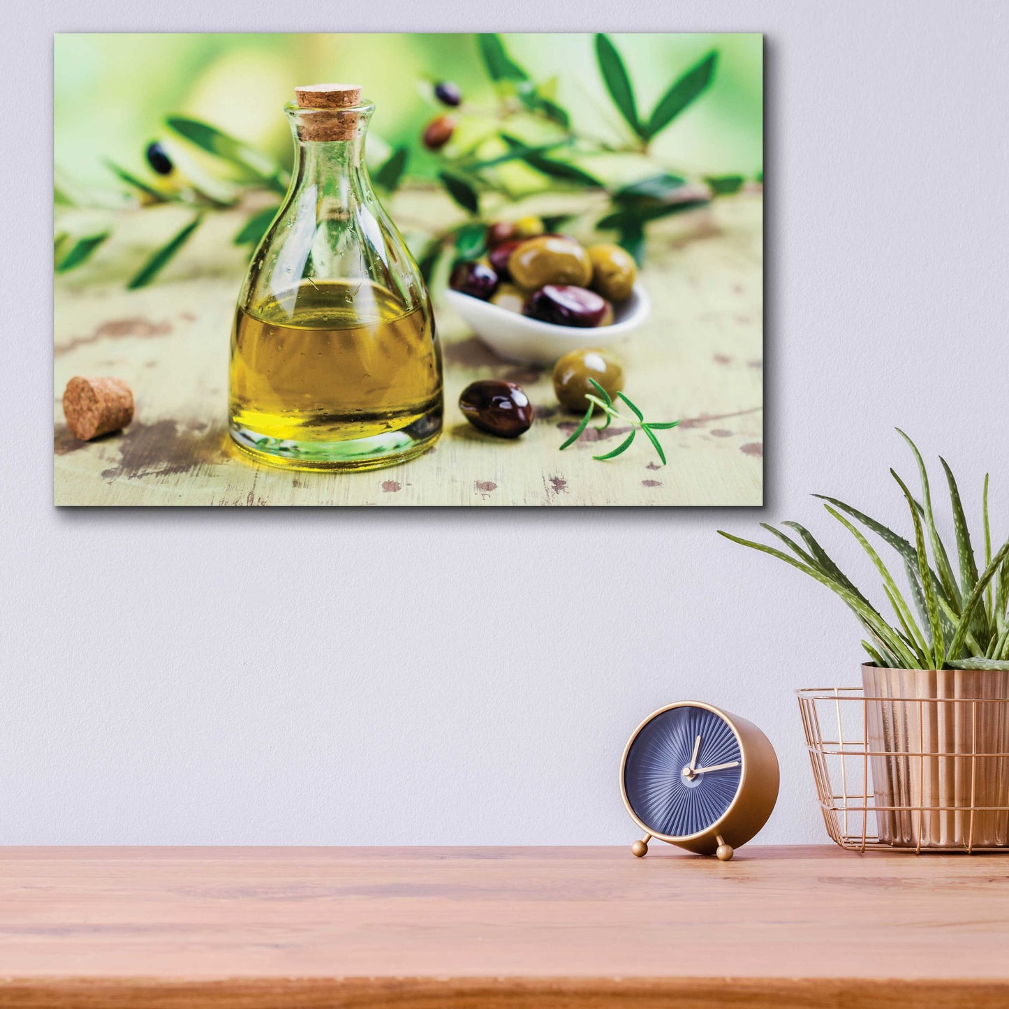 Epic Art 'Mama's Kitchen - Olive Oil' by Epic Portfolio, Acrylic Glass Wall Art,16x12