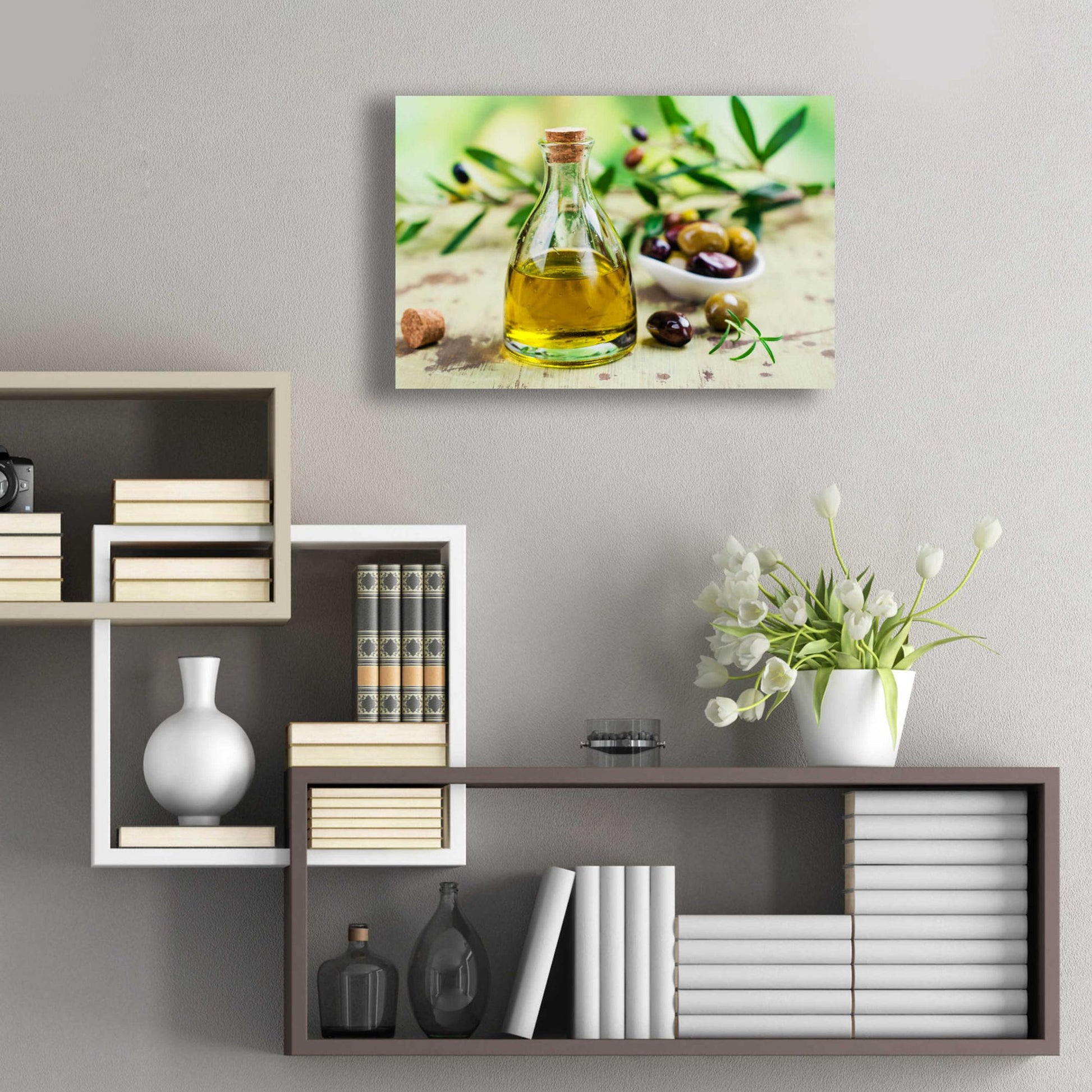 Epic Art 'Mama's Kitchen - Olive Oil' by Epic Portfolio, Acrylic Glass Wall Art,24x16