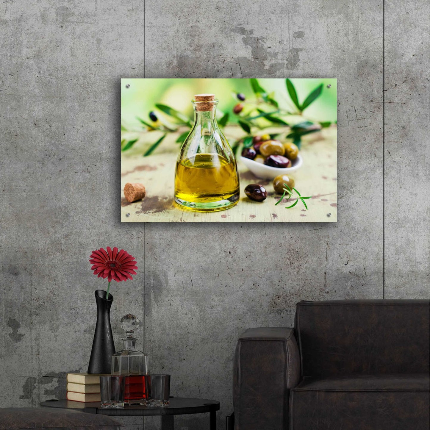 Epic Art 'Mama's Kitchen - Olive Oil' by Epic Portfolio, Acrylic Glass Wall Art,36x24