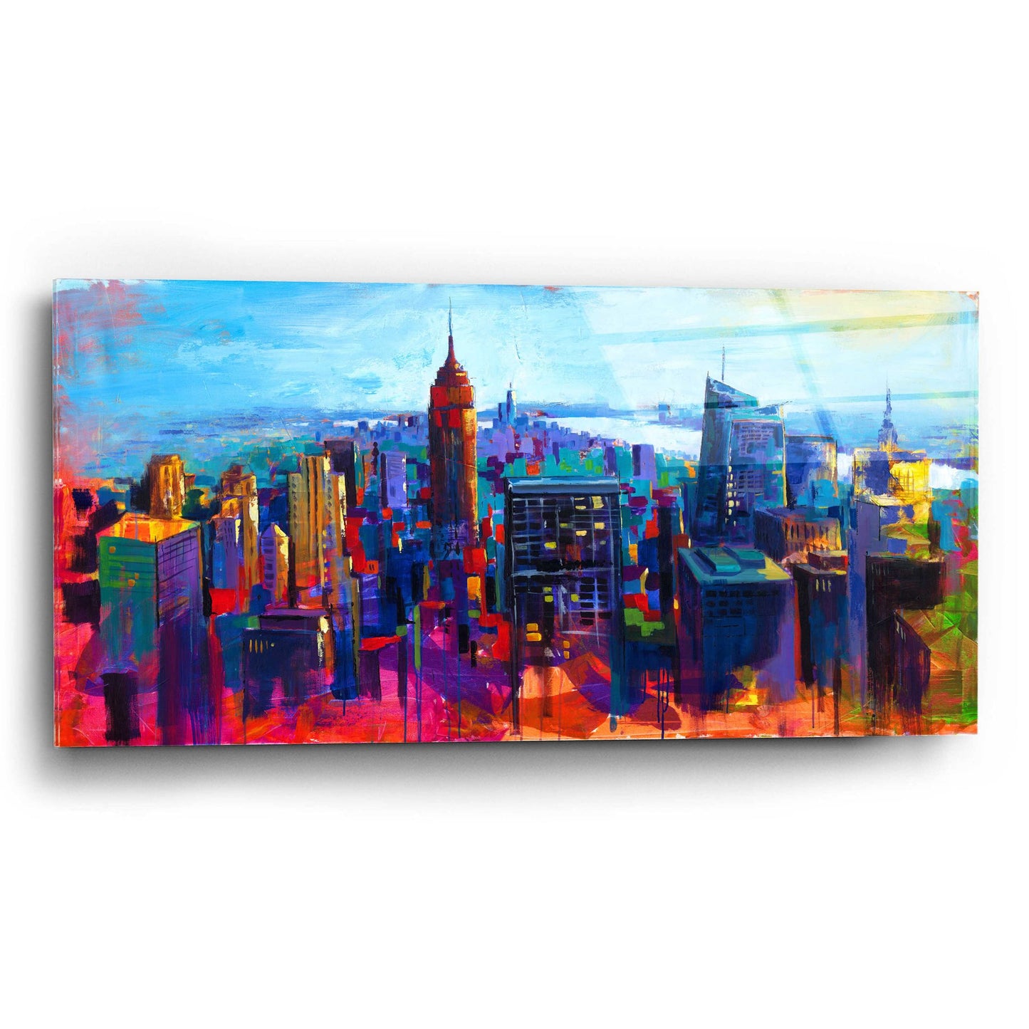 Epic Art 'New York Color' by Epic Portfolio, Acrylic Glass Wall Art,24x12
