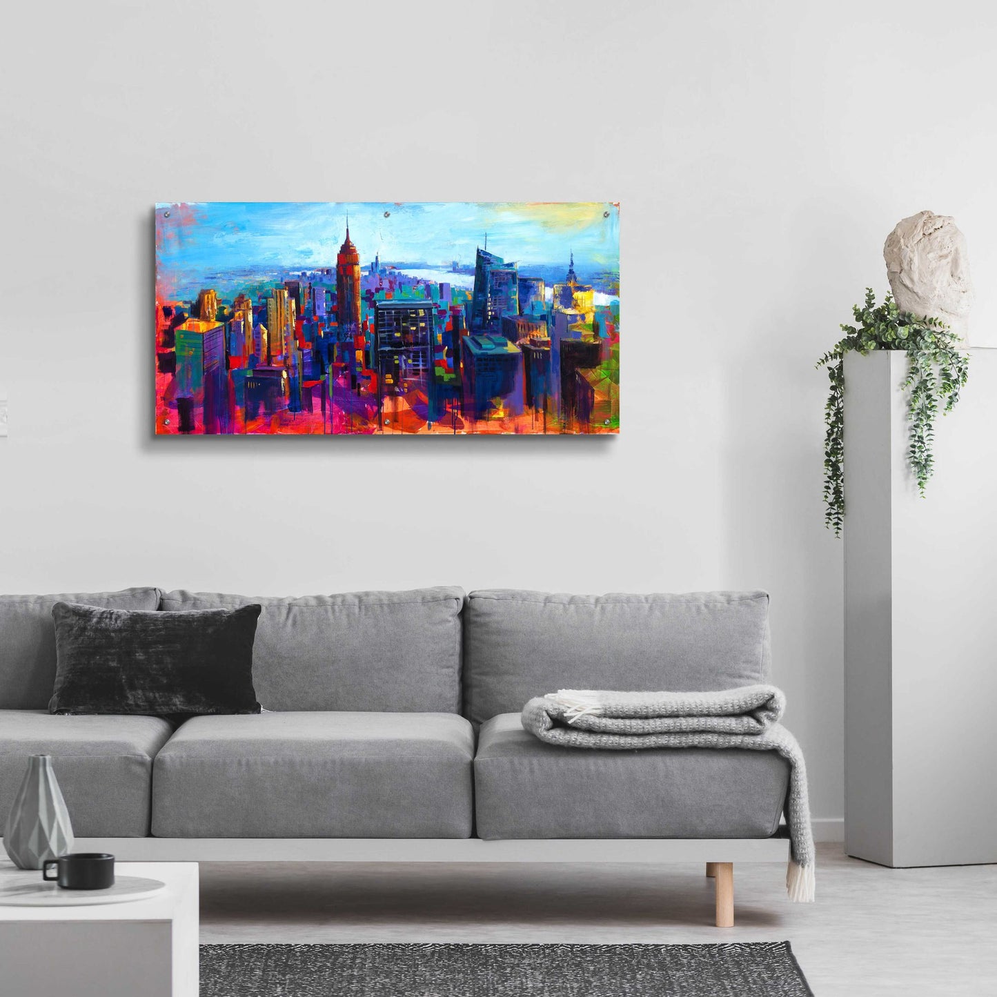 Epic Art 'New York Color' by Epic Portfolio, Acrylic Glass Wall Art,48x24