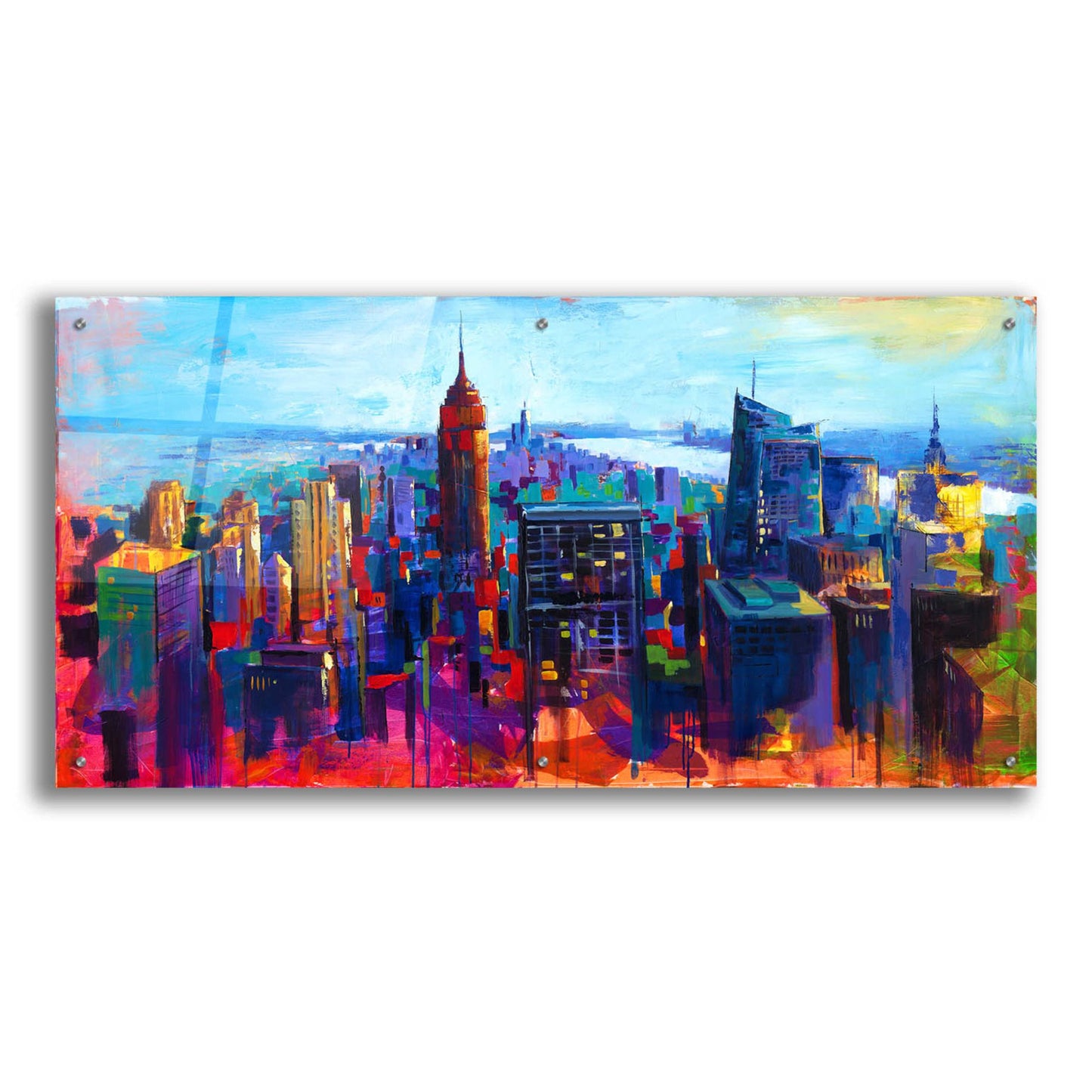 Epic Art 'New York Color' by Epic Portfolio, Acrylic Glass Wall Art,48x24