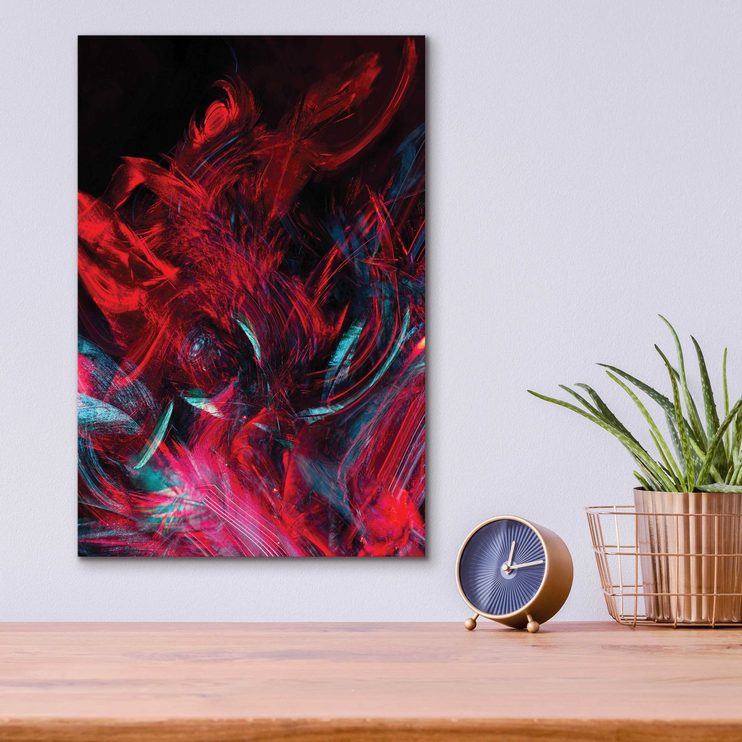 Epic Art 'Red Inferno' by Epic Portfolio, Acrylic Glass Wall Art,12x16