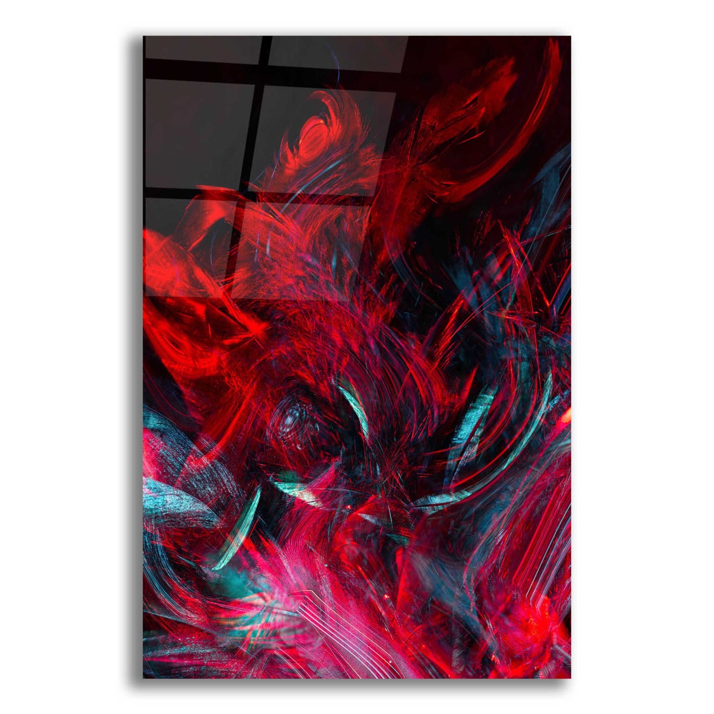 Epic Art 'Red Inferno' by Epic Portfolio, Acrylic Glass Wall Art,12x16