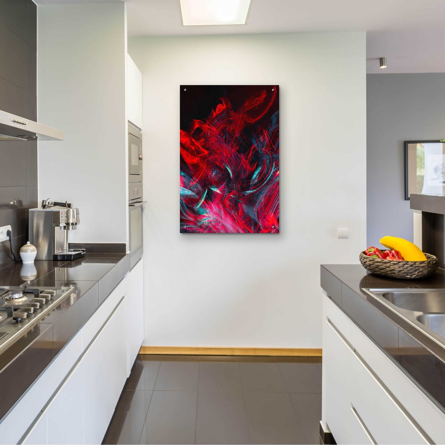 Epic Art 'Red Inferno' by Epic Portfolio, Acrylic Glass Wall Art,24x36