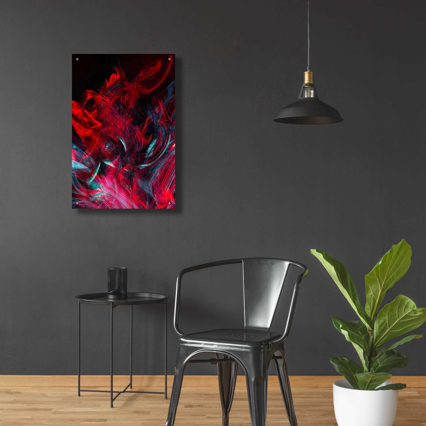 Epic Art 'Red Inferno' by Epic Portfolio, Acrylic Glass Wall Art,24x36