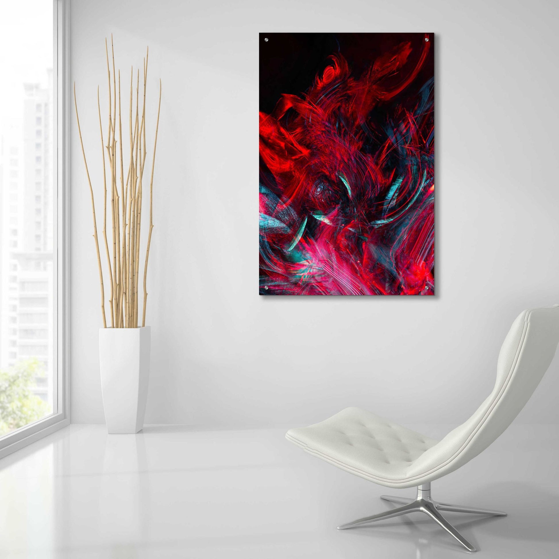 Epic Art 'Red Inferno' by Epic Portfolio, Acrylic Glass Wall Art,24x36