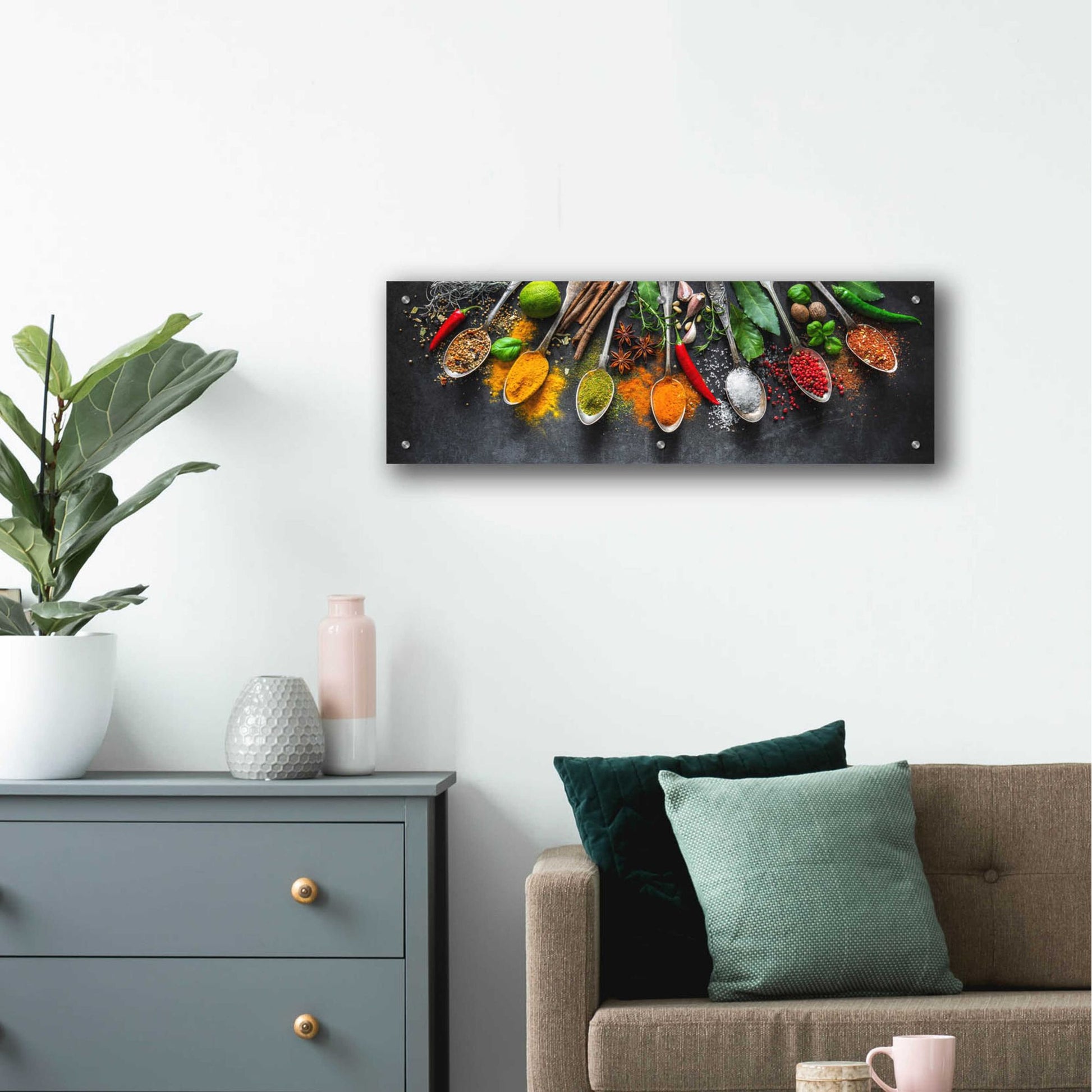 Epic Art 'Spicy World II' by Epic Portfolio, Acrylic Glass Wall Art,36x12