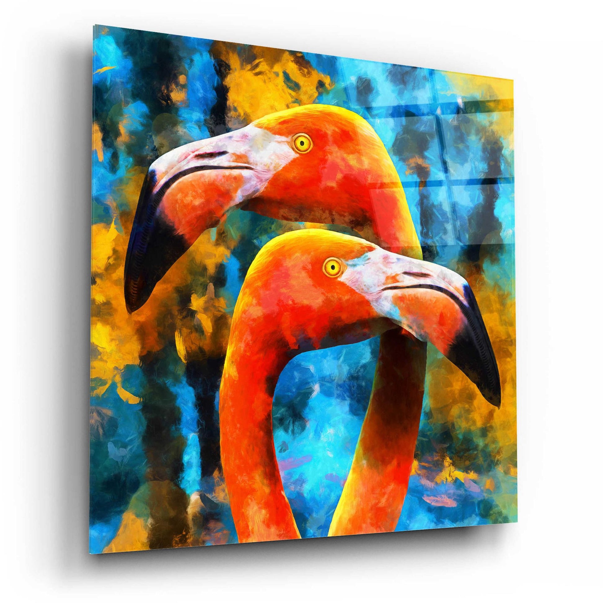 Epic Art 'The Lost Flamingos ' by Epic Portfolio, Acrylic Glass Wall Art,12x12