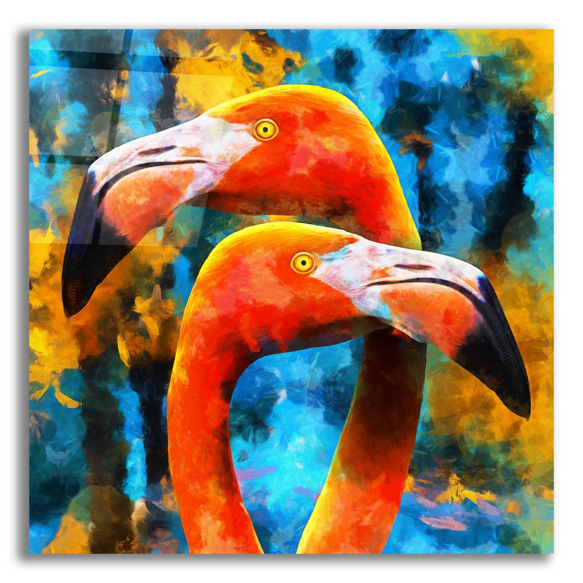 Epic Art 'The Lost Flamingos ' by Epic Portfolio, Acrylic Glass Wall Art,12x12