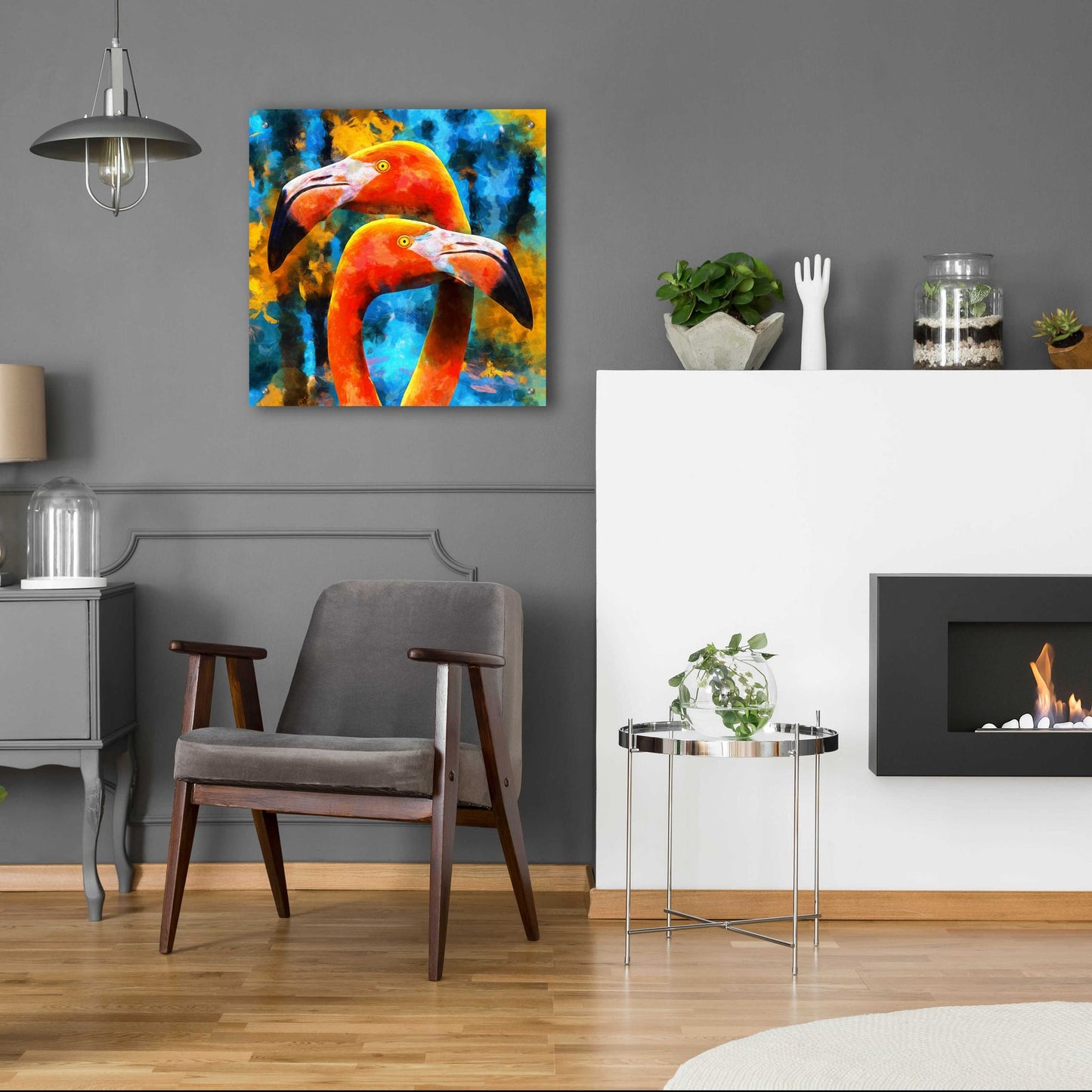 Epic Art 'The Lost Flamingos ' by Epic Portfolio, Acrylic Glass Wall Art,24x24