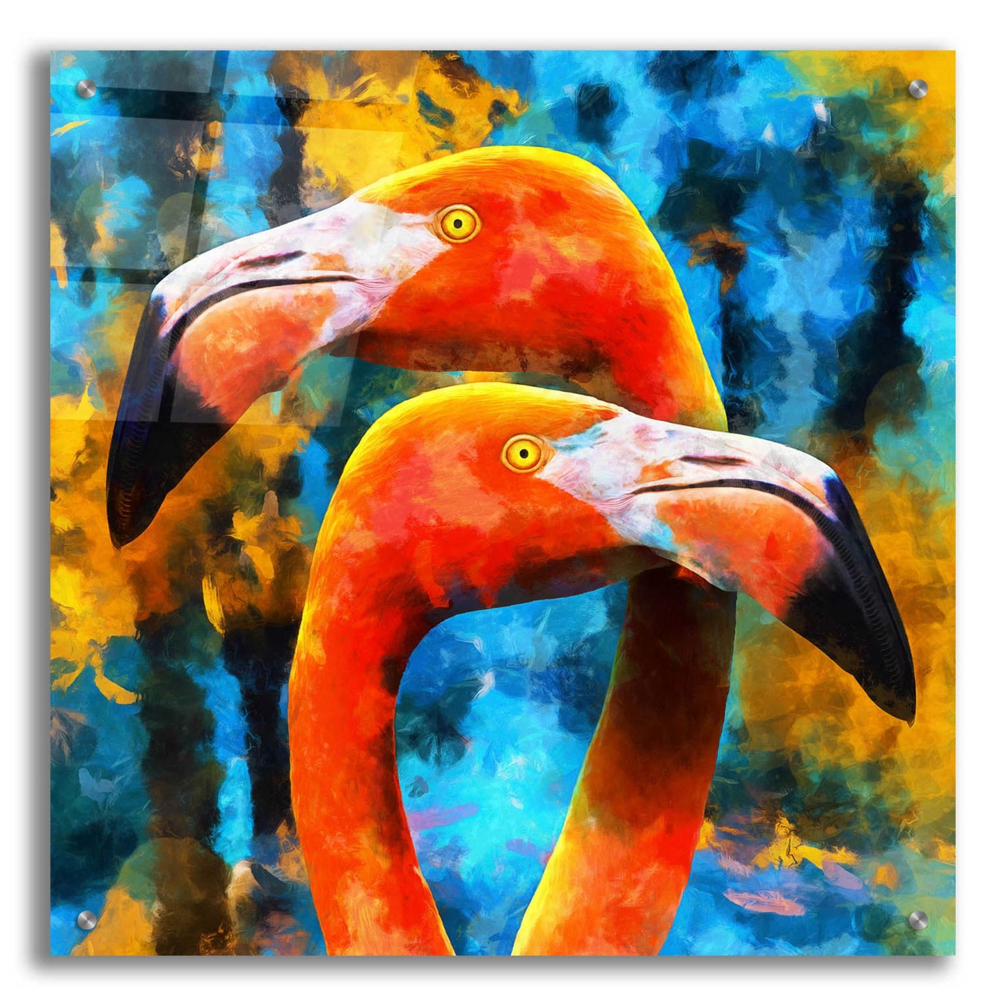 Epic Art 'The Lost Flamingos ' by Epic Portfolio, Acrylic Glass Wall Art,24x24
