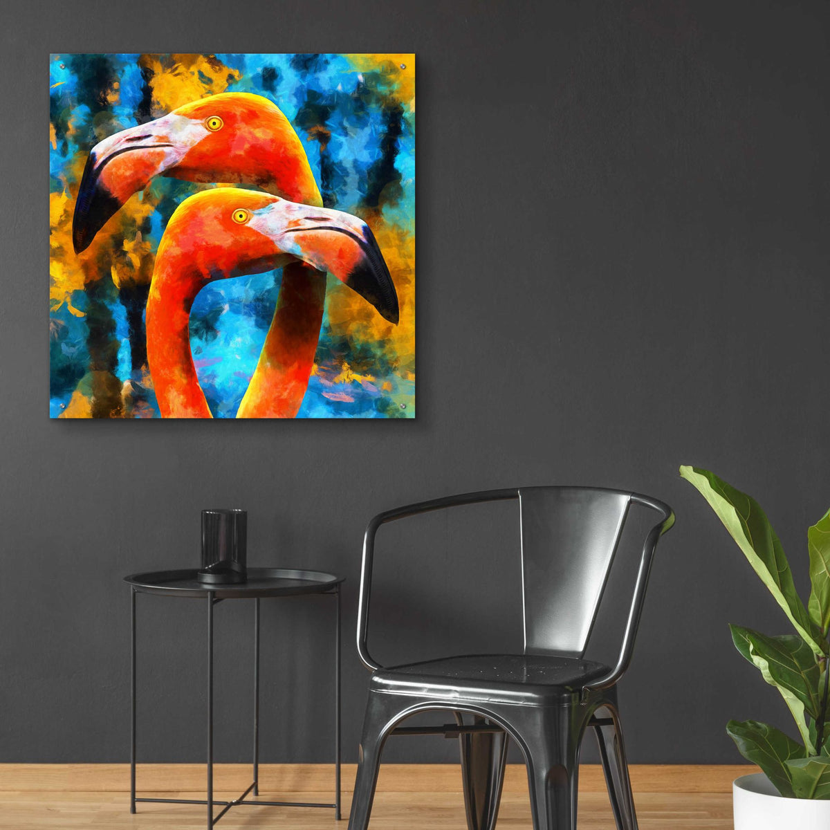 Epic Art 'The Lost Flamingos ' by Epic Portfolio, Acrylic Glass Wall Art,36x36