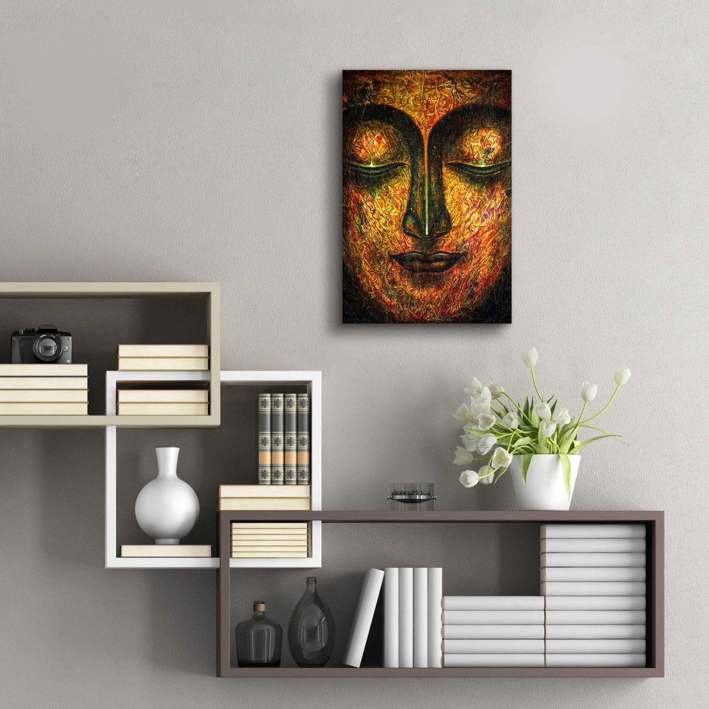 Epic Art 'Tranquil Budha' by Epic Portfolio, Acrylic Glass Wall Art,16x24