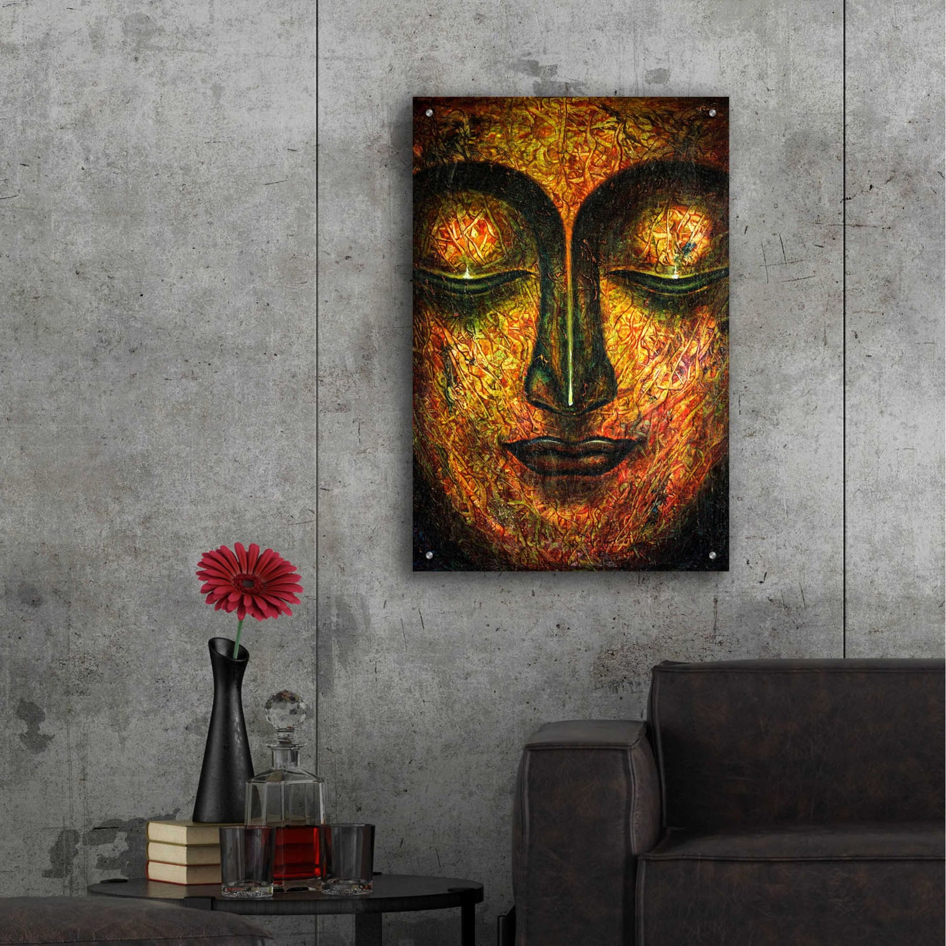 Epic Art 'Tranquil Budha' by Epic Portfolio, Acrylic Glass Wall Art,24x36