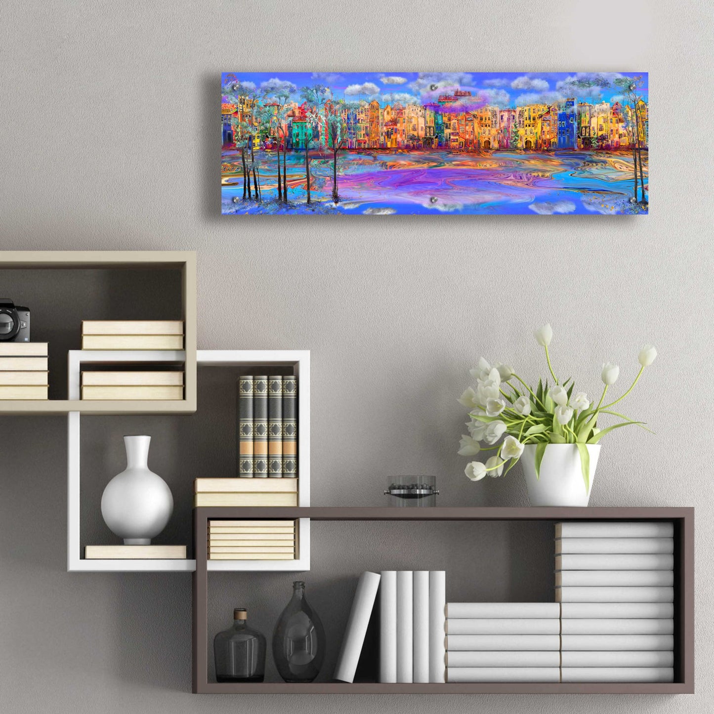 Epic Art 'Trippy Amsterdam' by Epic Portfolio, Acrylic Glass Wall Art,36x12