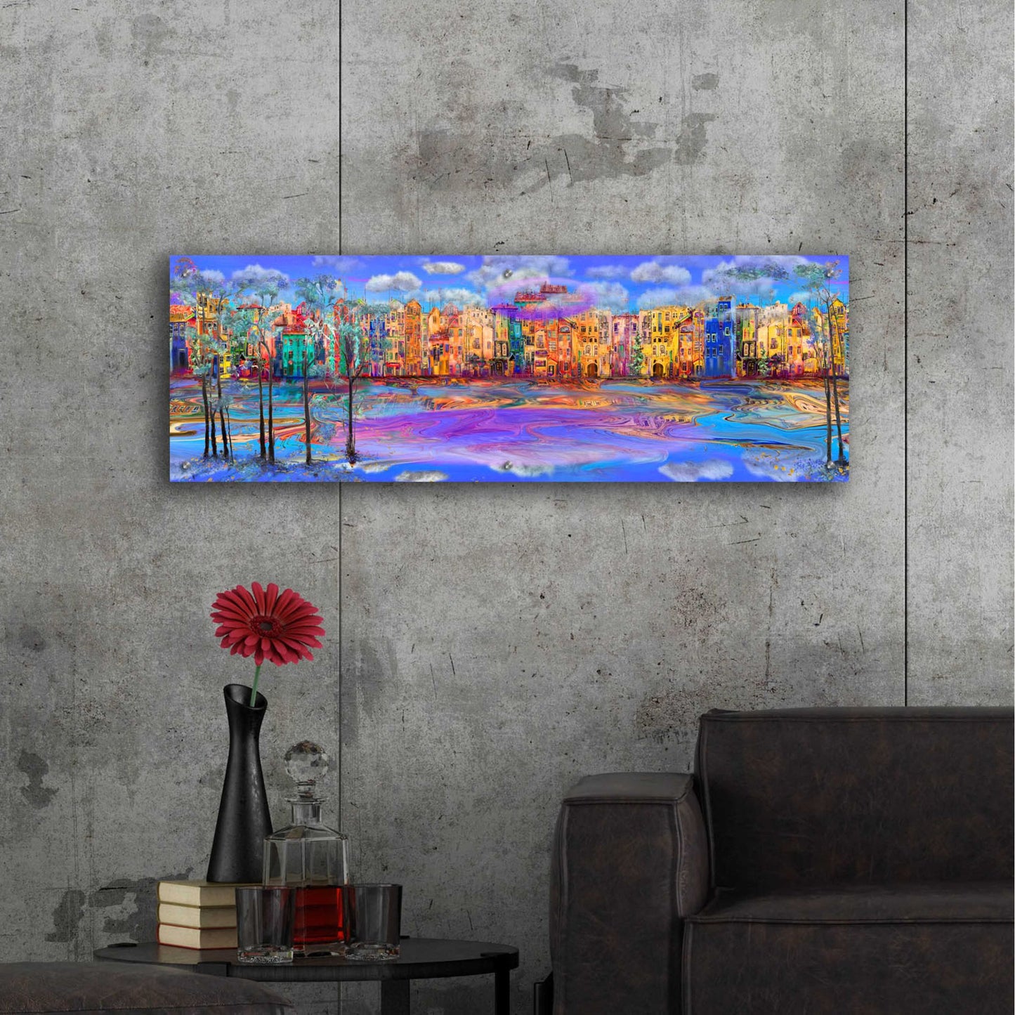 Epic Art 'Trippy Amsterdam' by Epic Portfolio, Acrylic Glass Wall Art,48x16