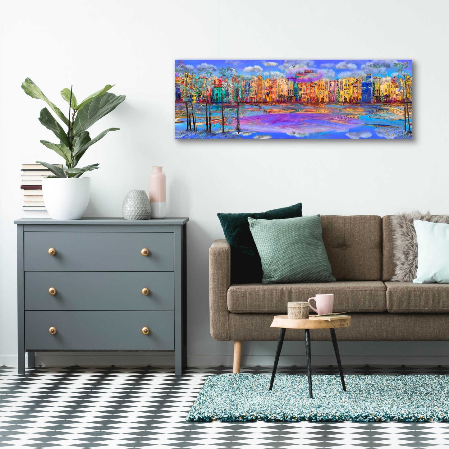 Epic Art 'Trippy Amsterdam' by Epic Portfolio, Acrylic Glass Wall Art,48x16