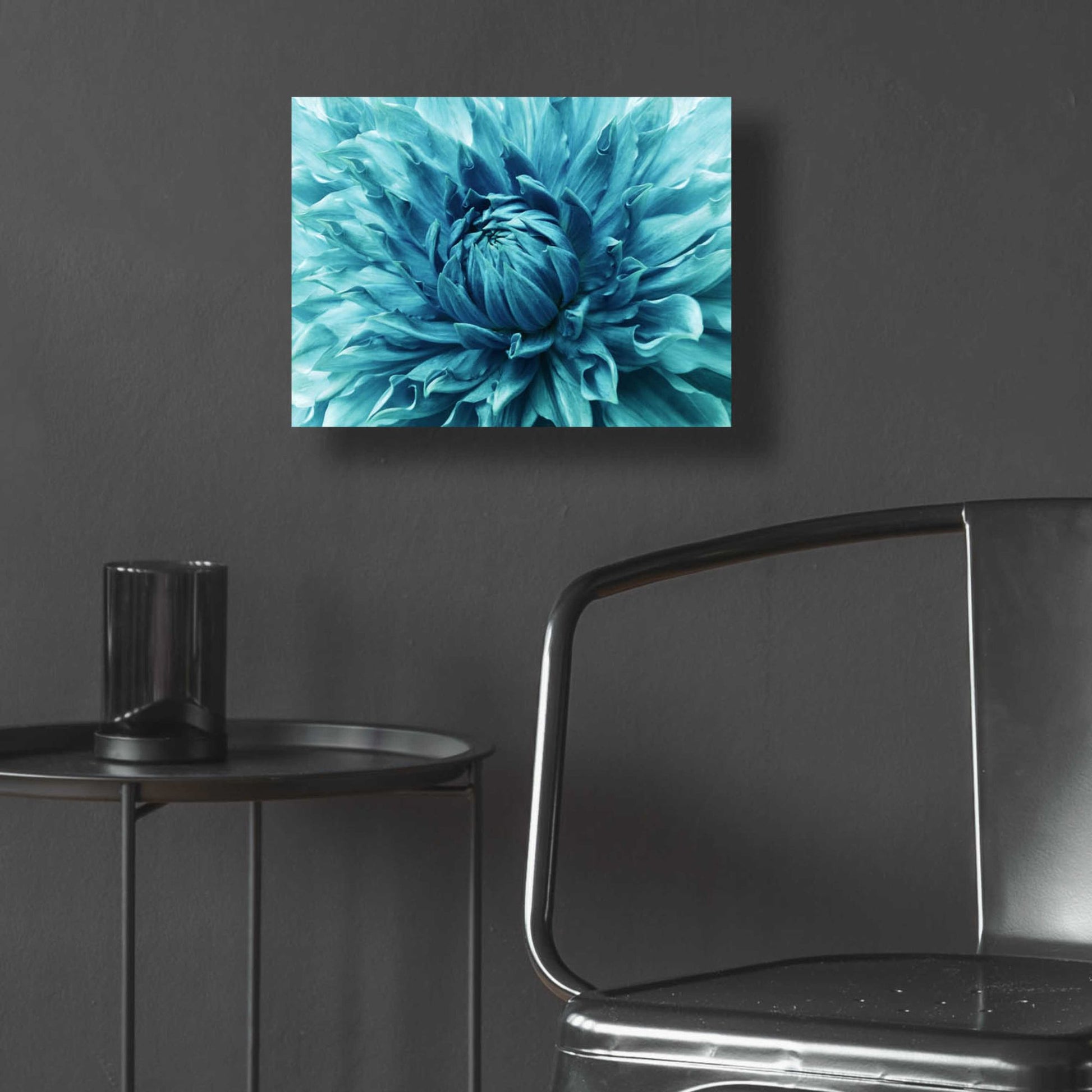 Epic Art 'Turquoise Dahlia' by Epic Portfolio, Acrylic Glass Wall Art,16x12