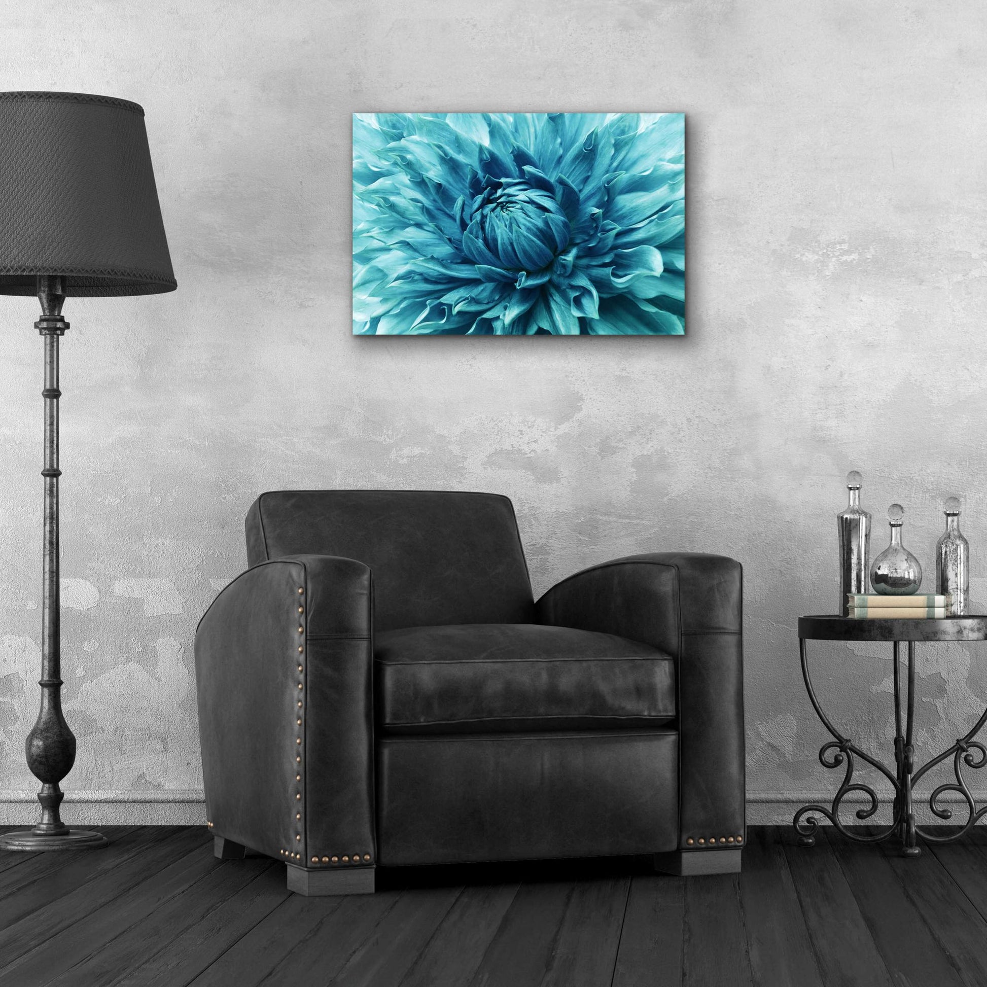 Epic Art 'Turquoise Dahlia' by Epic Portfolio, Acrylic Glass Wall Art,24x16