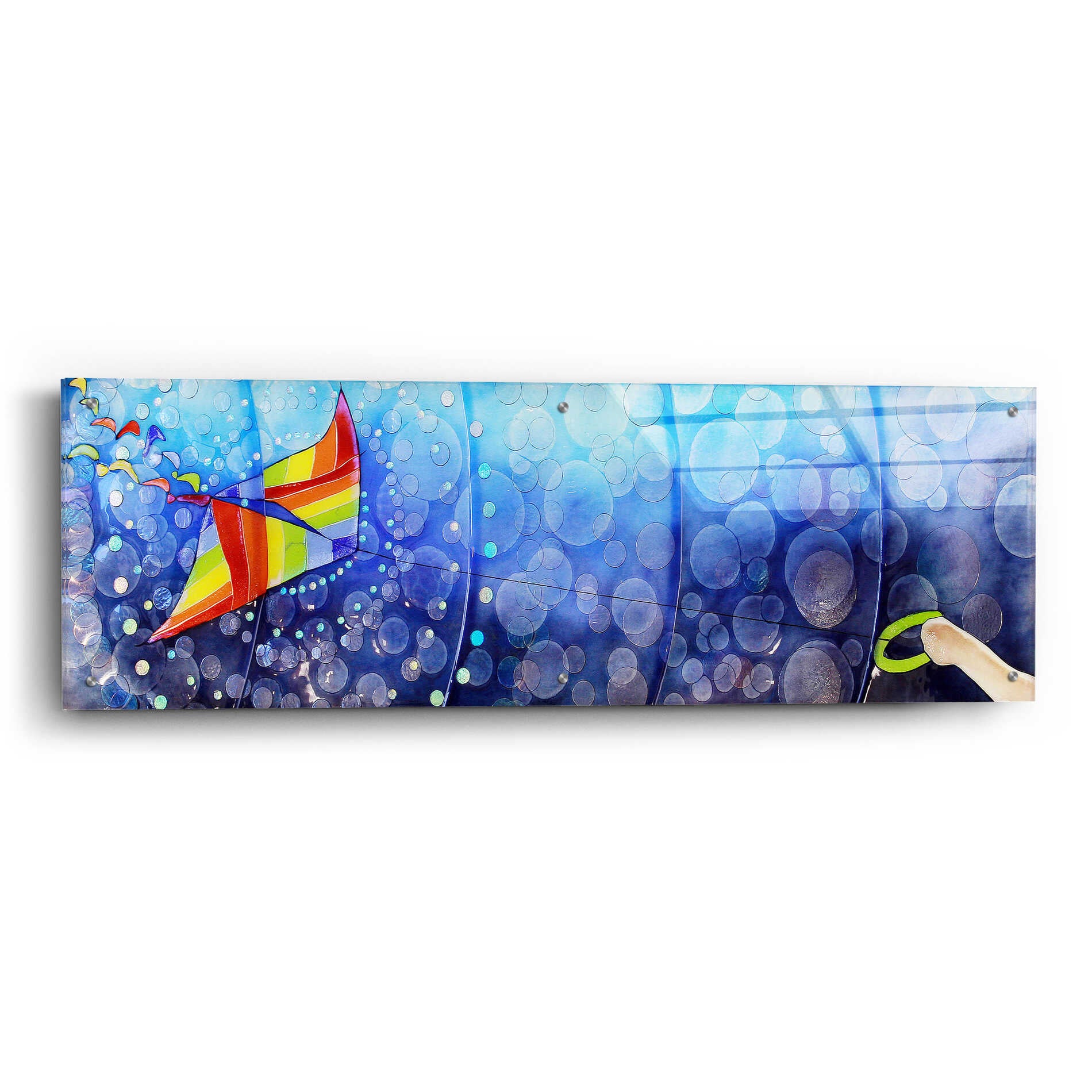 Epic Art 'Air' by Rita Shimelfarb, Acrylic Glass Wall Art,48x16