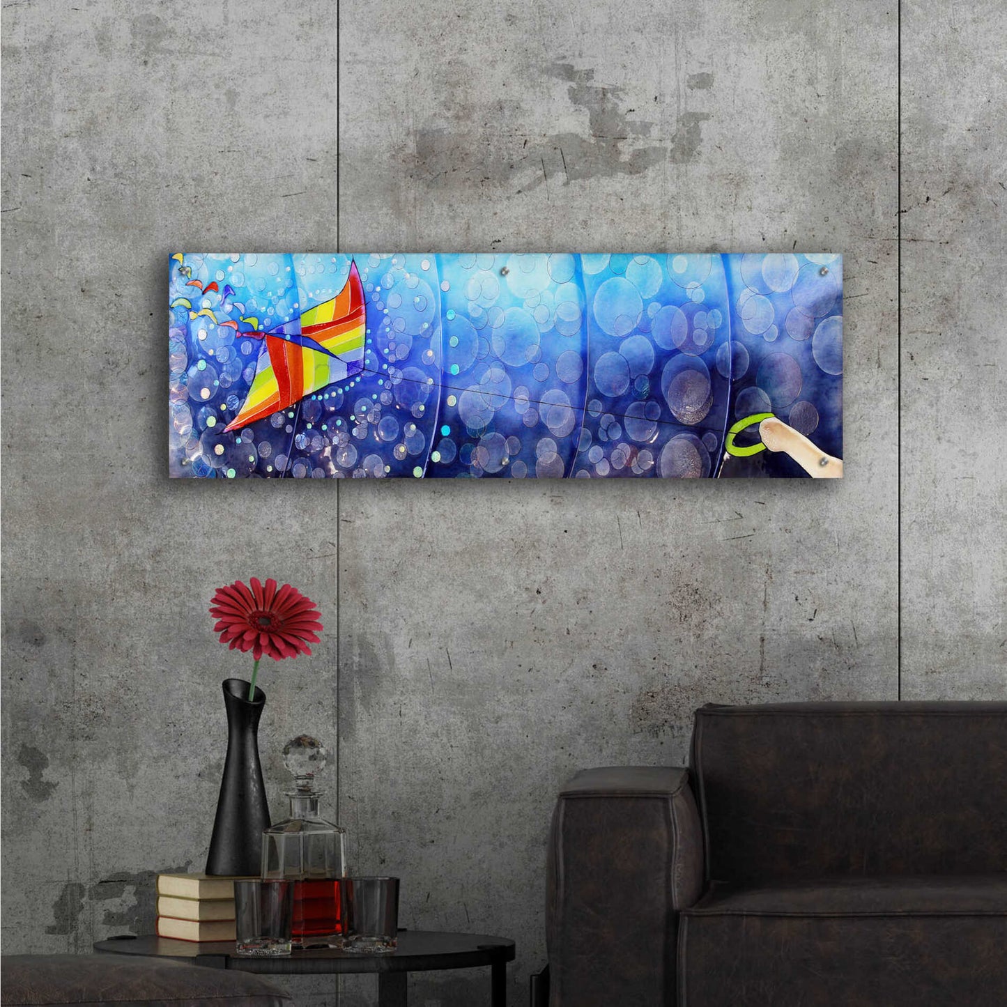 Epic Art 'Air' by Rita Shimelfarb, Acrylic Glass Wall Art,48x16