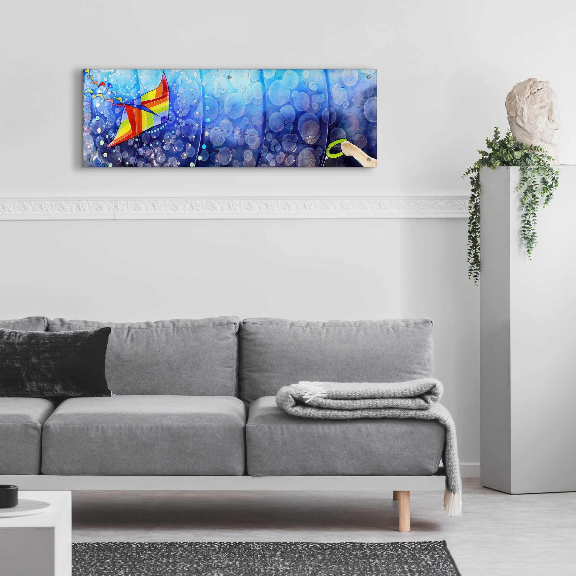 Epic Art 'Air' by Rita Shimelfarb, Acrylic Glass Wall Art,48x16