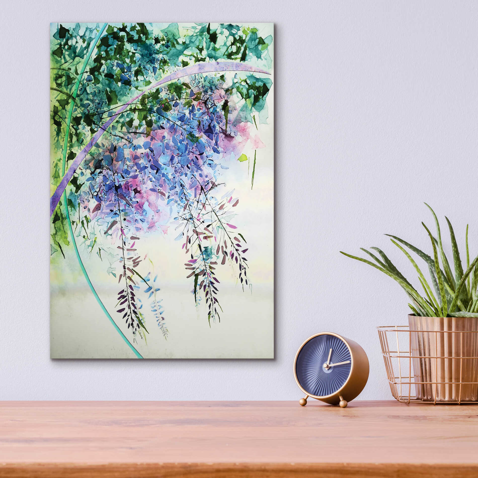 Epic Art 'Wisteria' by Rita Shimelfarb, Acrylic Glass Wall Art,12x16