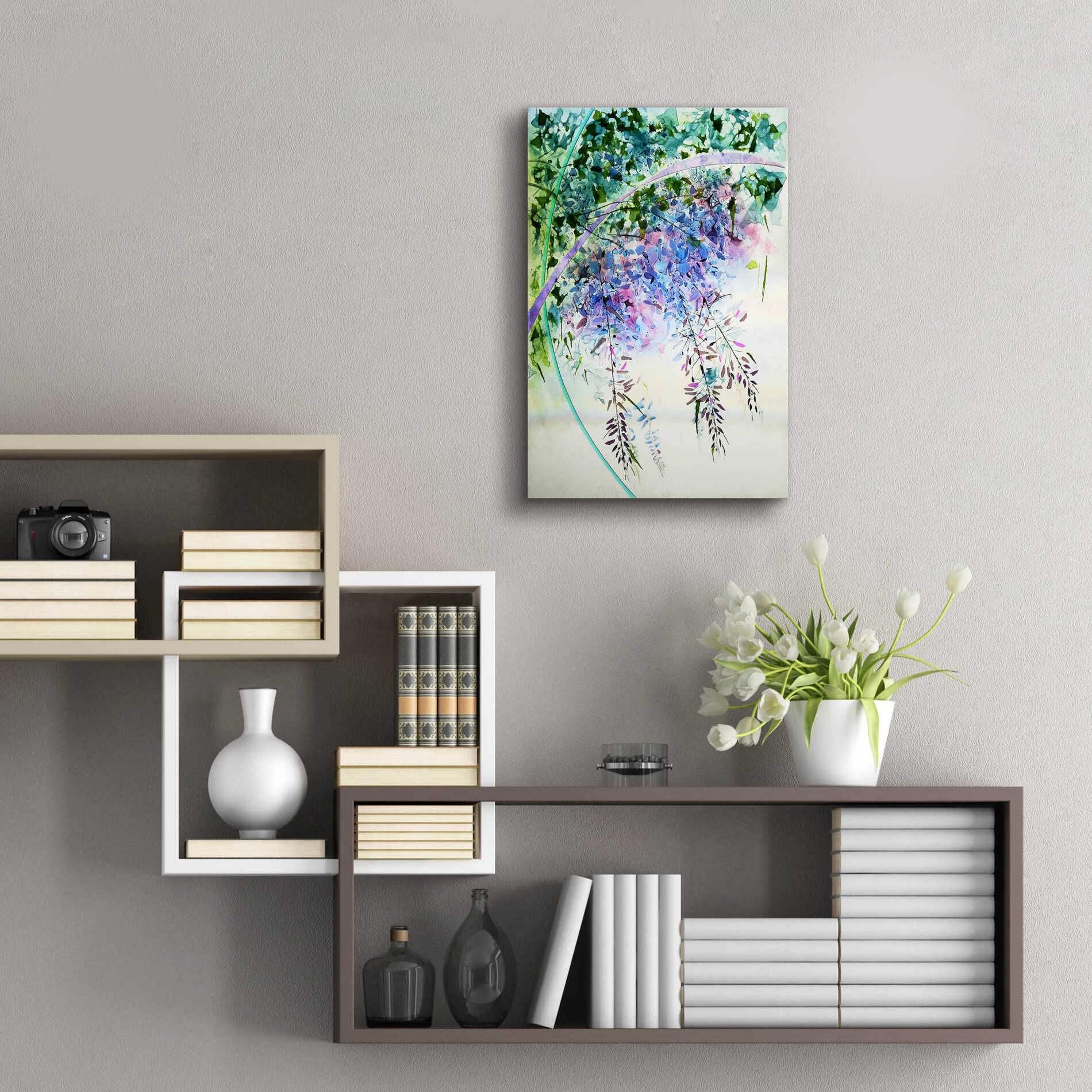 Epic Art 'Wisteria' by Rita Shimelfarb, Acrylic Glass Wall Art,16x24