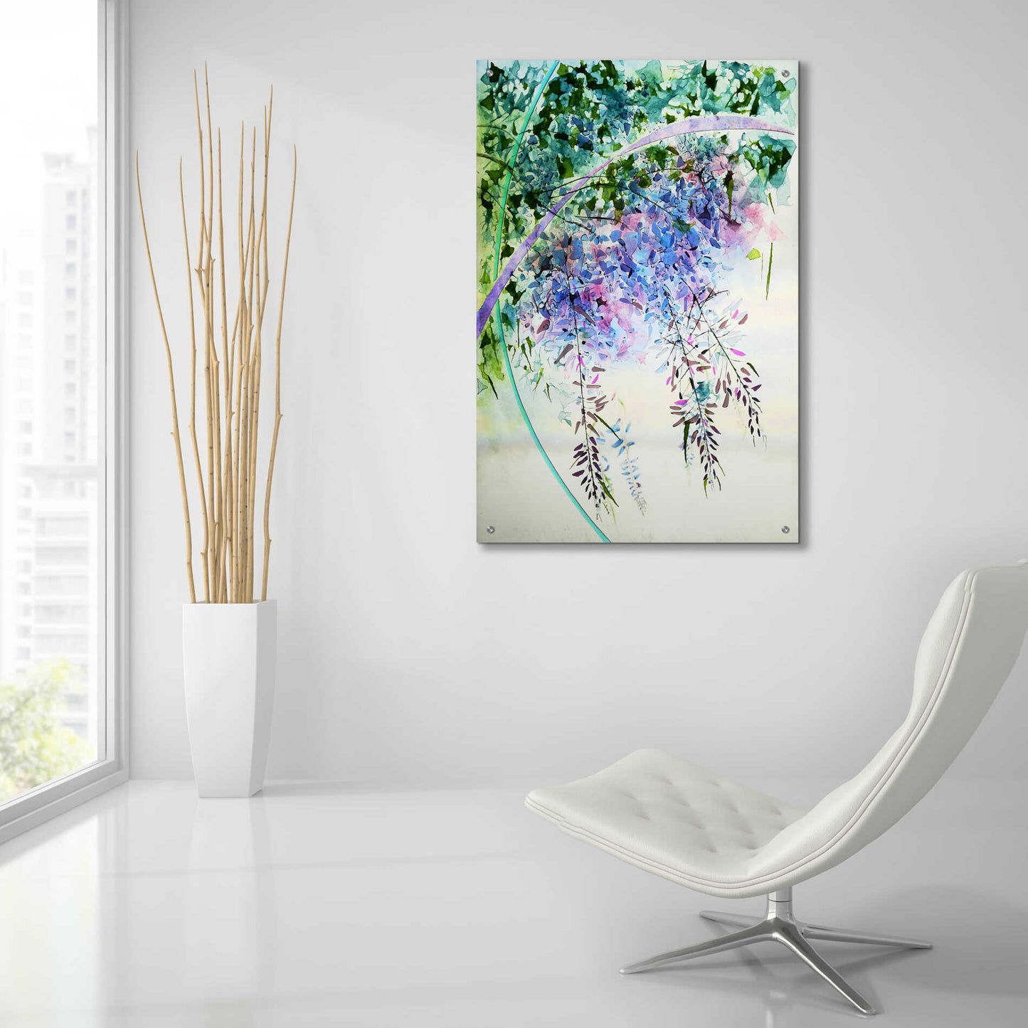 Epic Art 'Wisteria' by Rita Shimelfarb, Acrylic Glass Wall Art,24x36