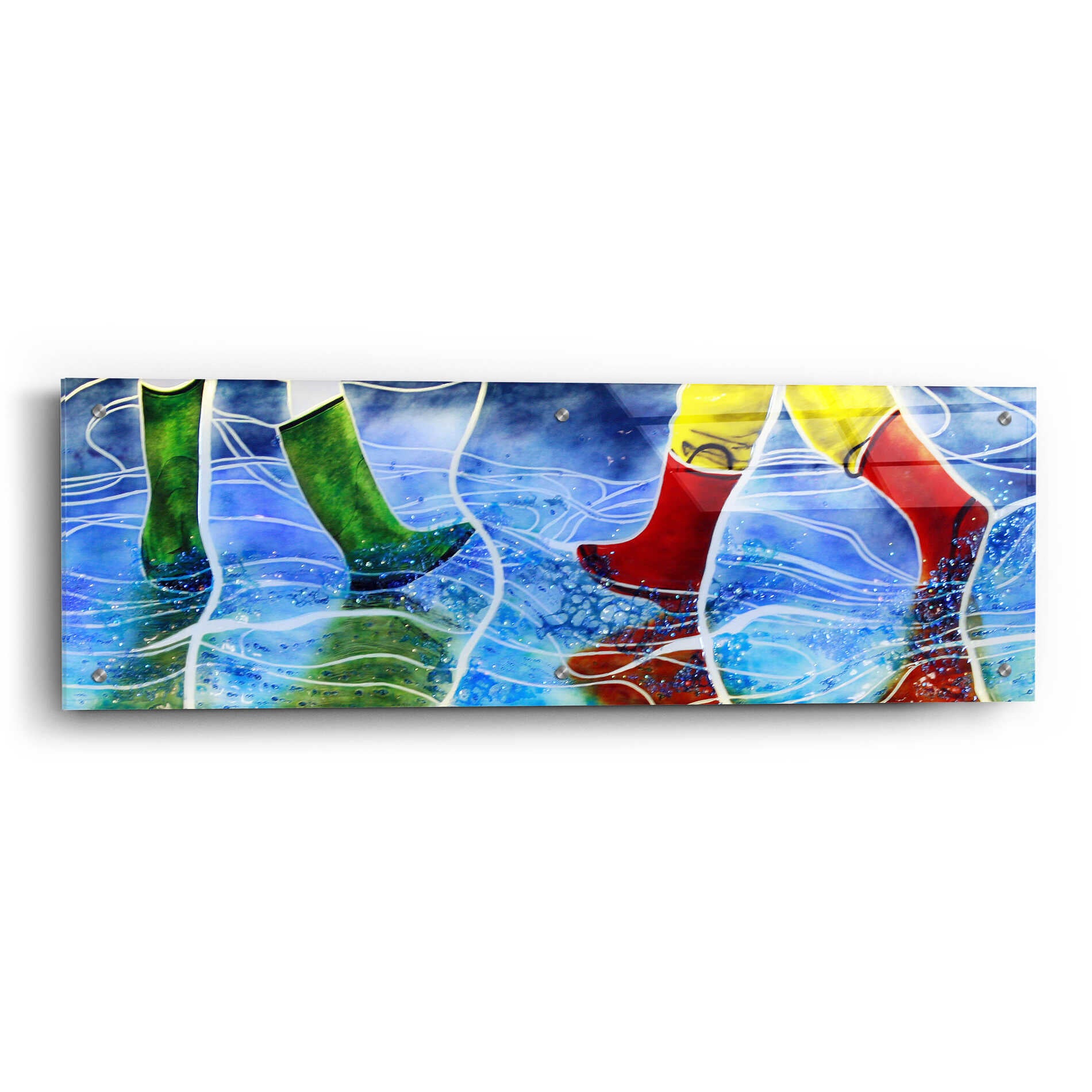 Epic Art 'Water' by Rita Shimelfarb, Acrylic Glass Wall Art,36x12