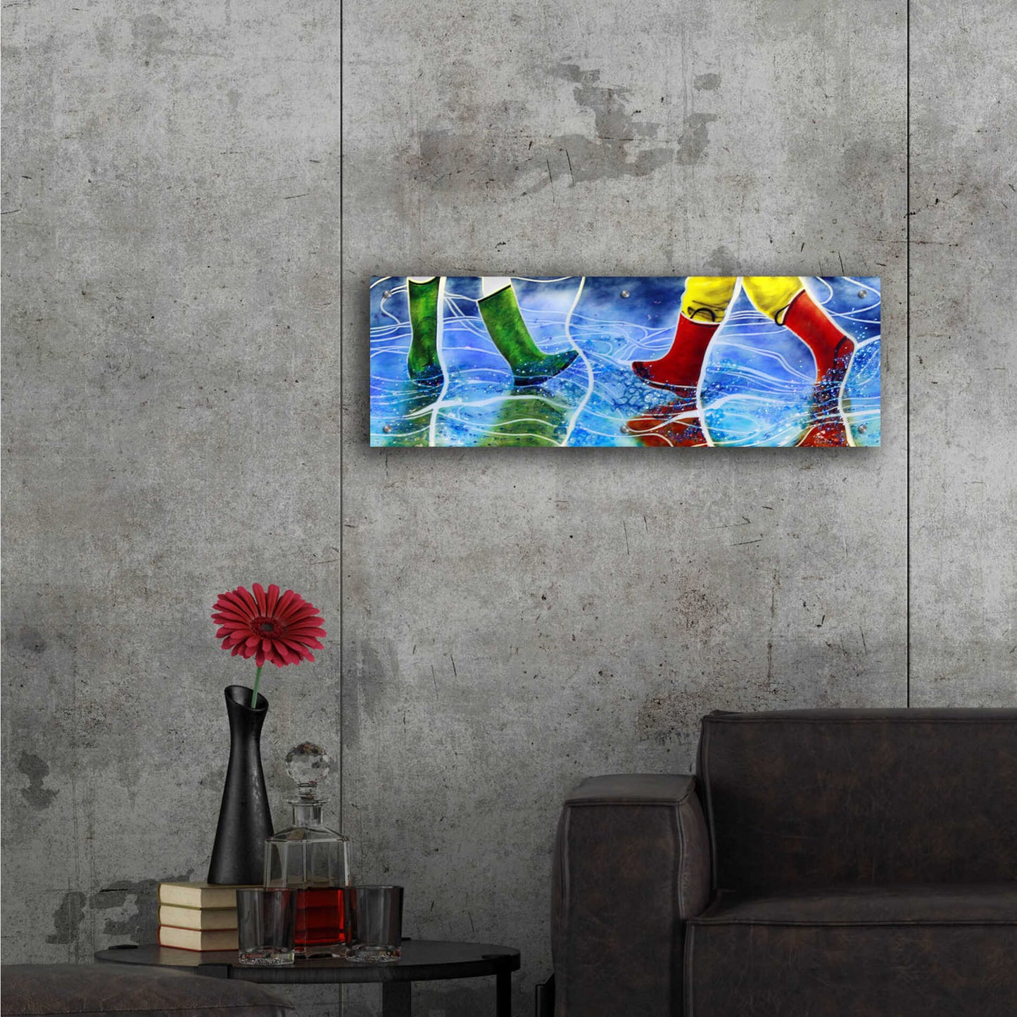 Epic Art 'Water' by Rita Shimelfarb, Acrylic Glass Wall Art,36x12