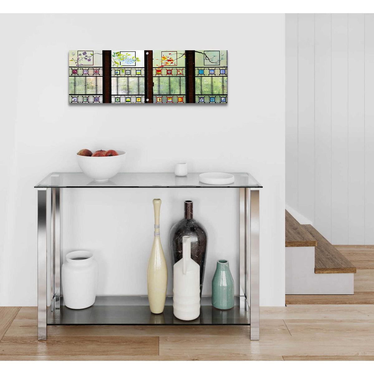 Epic Art 'Seasons' by Rita Shimelfarb, Acrylic Glass Wall Art,36x12