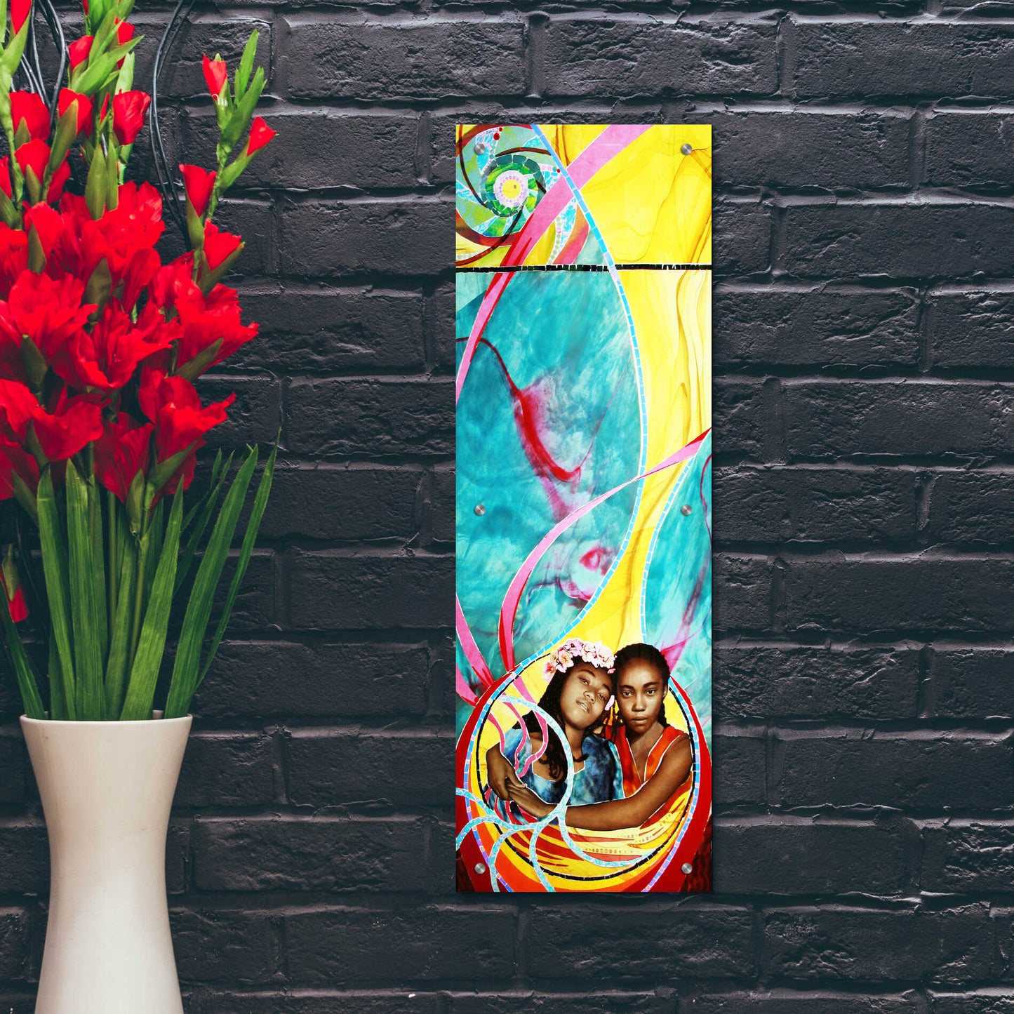 Epic Art 'Love And Faith' by Rita Shimelfarb, Acrylic Glass Wall Art,12x36