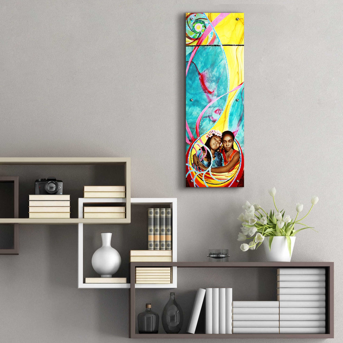 Epic Art 'Love And Faith' by Rita Shimelfarb, Acrylic Glass Wall Art,12x36