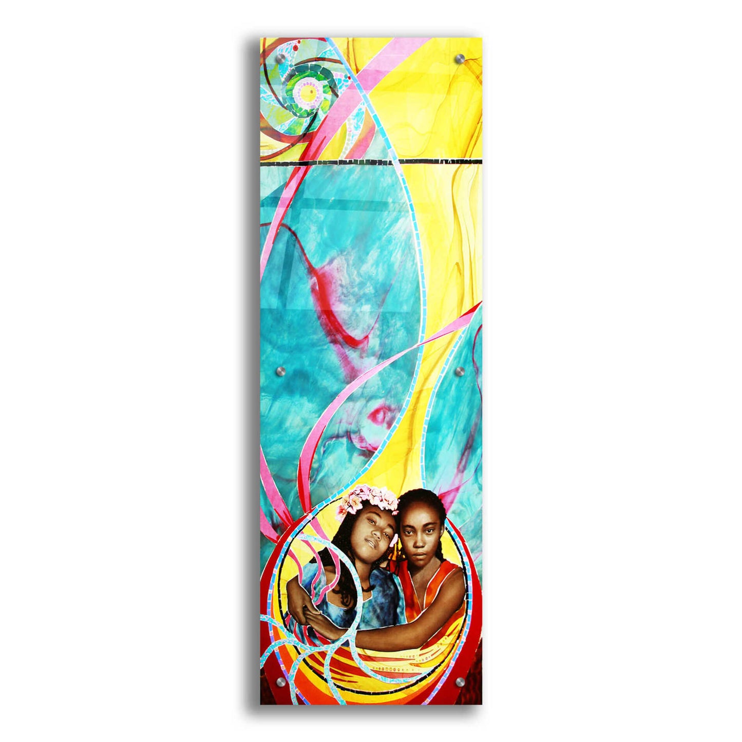 Epic Art 'Love And Faith' by Rita Shimelfarb, Acrylic Glass Wall Art,12x36