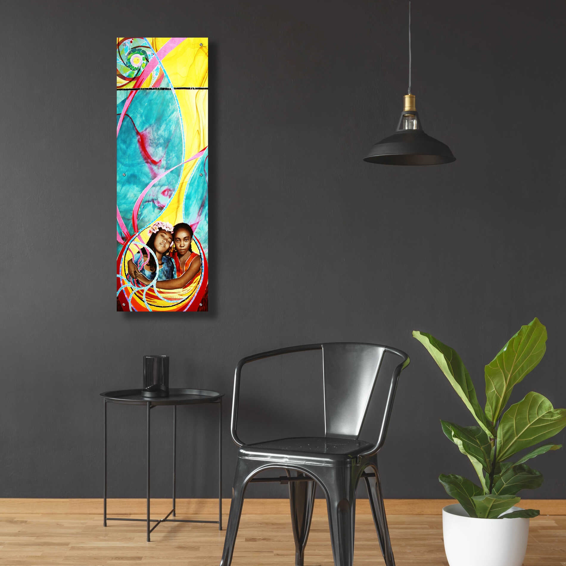 Epic Art 'Love And Faith' by Rita Shimelfarb, Acrylic Glass Wall Art,16x48