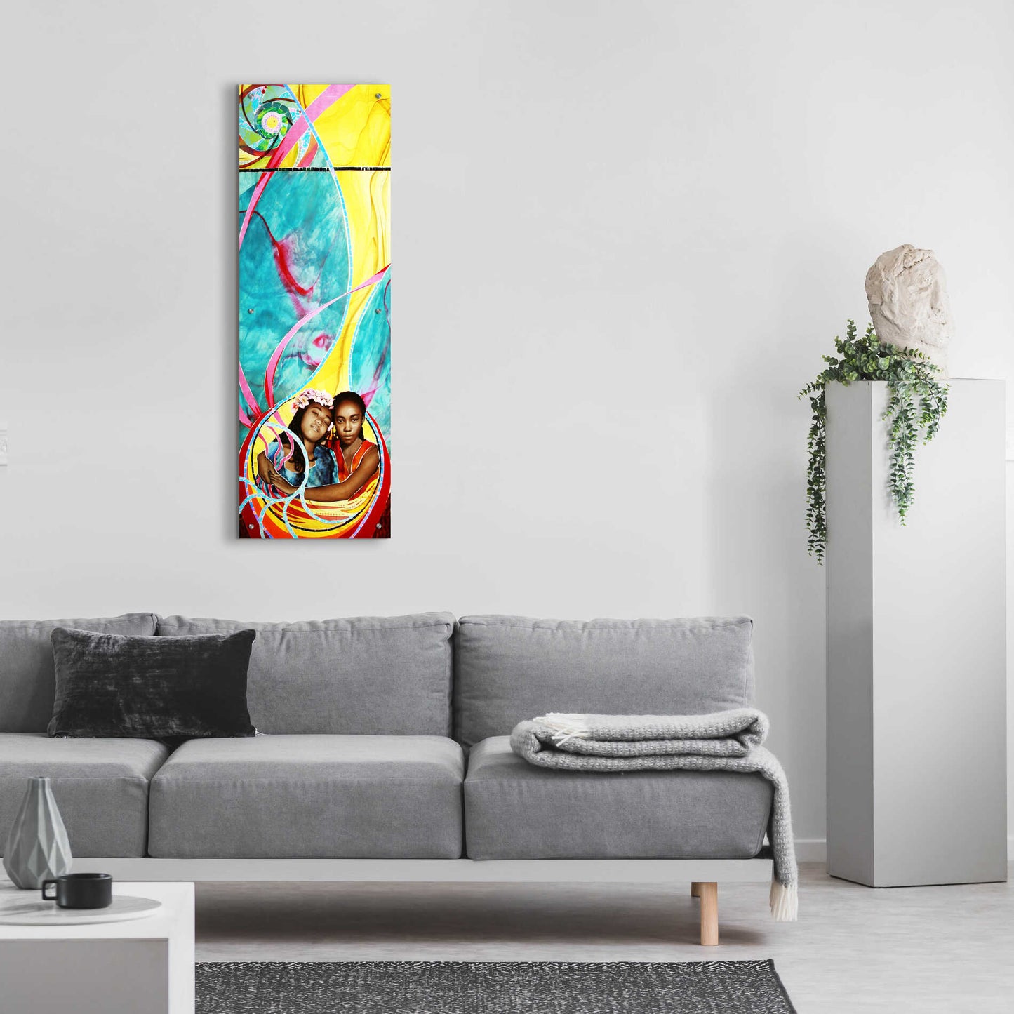 Epic Art 'Love And Faith' by Rita Shimelfarb, Acrylic Glass Wall Art,16x48