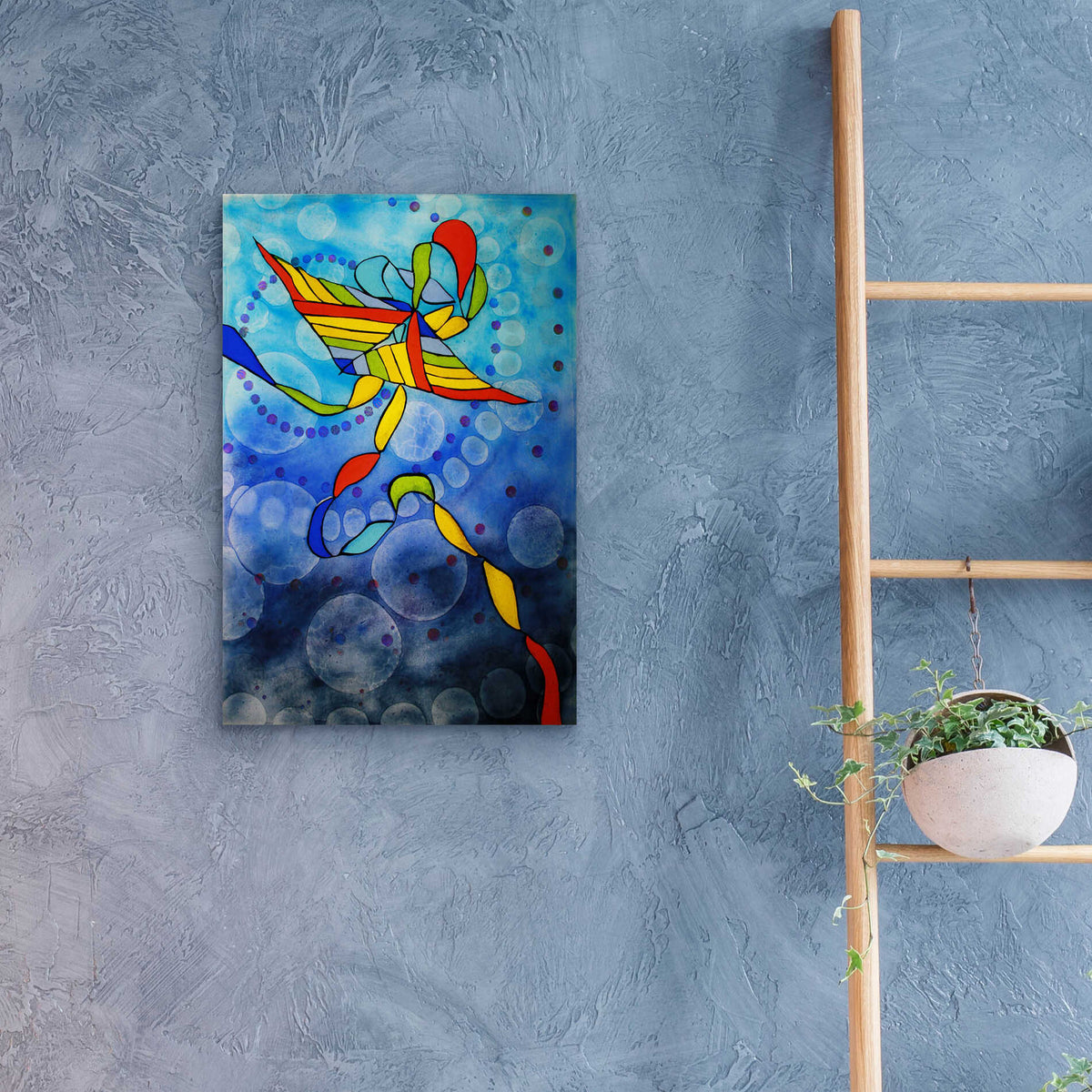 Epic Art 'Kite Transmitted' by Rita Shimelfarb, Acrylic Glass Wall Art,16x24
